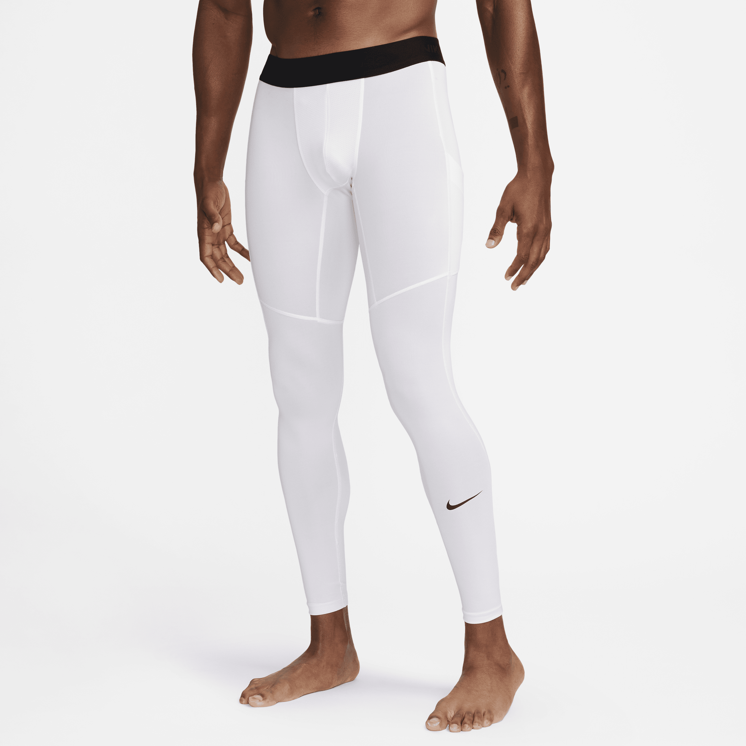 Nike Pro Men's Dri-FIT Fitness Tights - White - Recycled Polyester Minimum - 50% Recycled Polyester