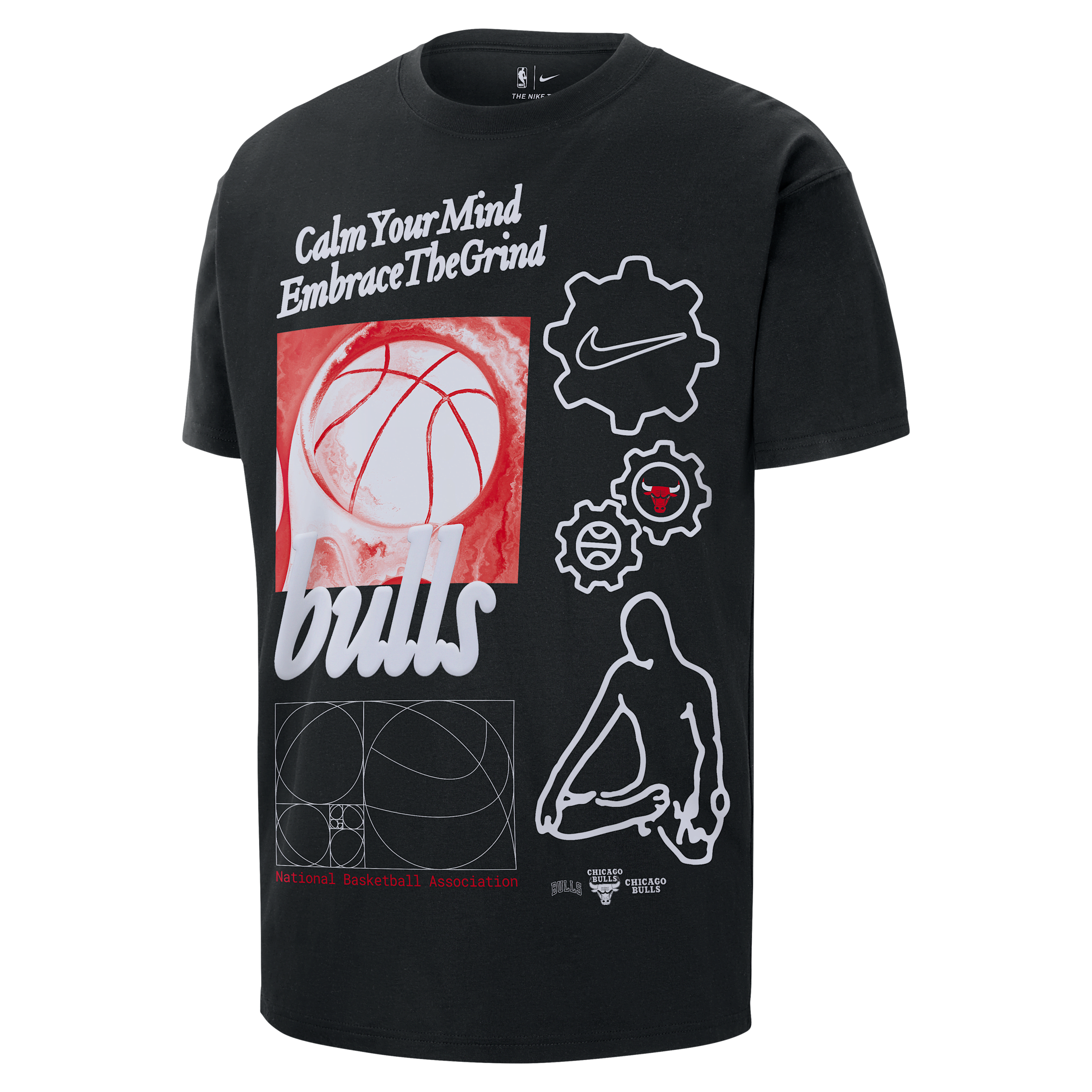 T-shirt Nike NBA Max90 Chicago Bulls Courtside pour homme - Noir
