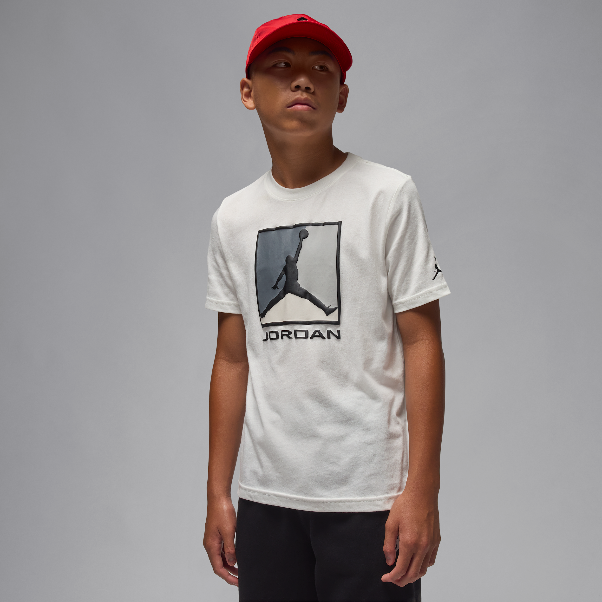 Jordan Flight Essentials T-shirt met boxed logo 3.0 voor kids - Wit