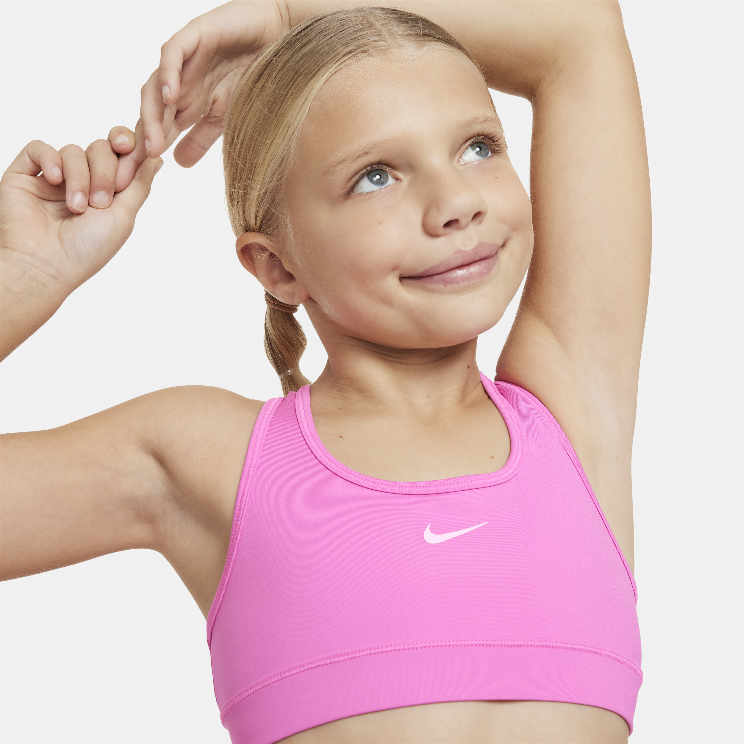 Nike Swoosh Sport-bh voor meisjes Roze
