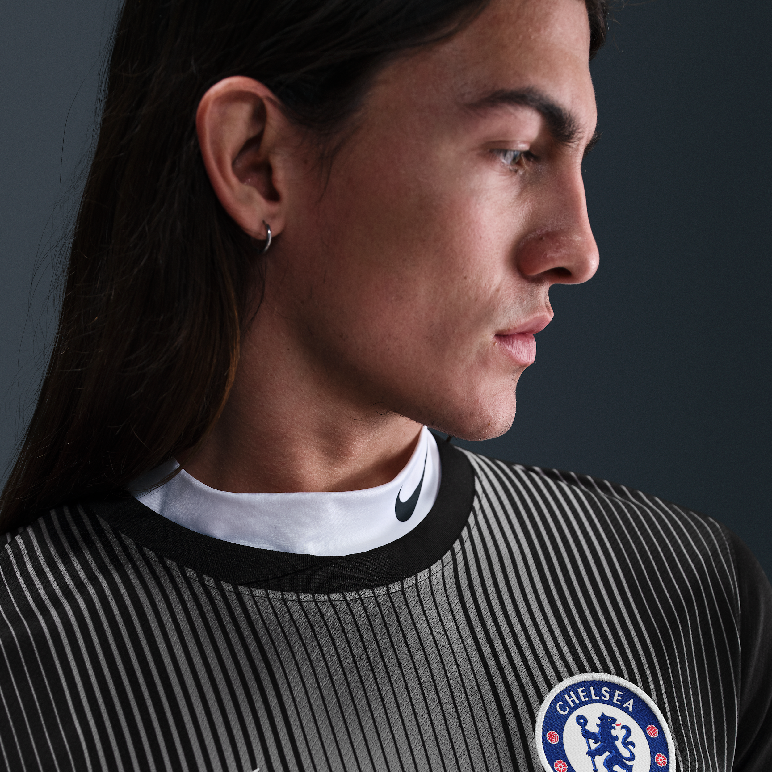 Thumbnail - FC Chelsea 2025/26 Stadium Goalkeeper Nike Dri-FIT kurzärmliges Replika-Fußballtrikot (Herren) - Schwarz