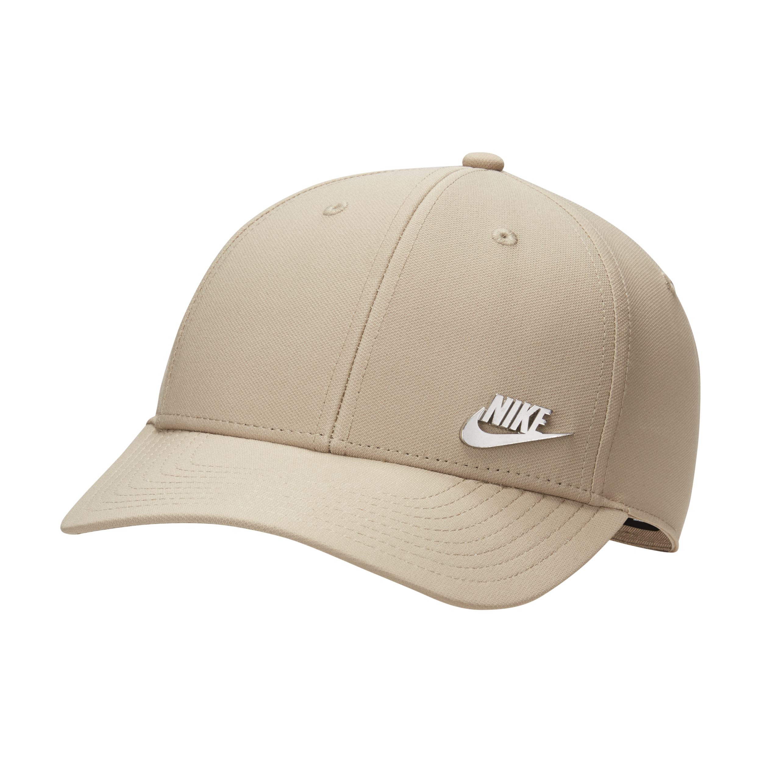 Nike Dri-FIT Club strukturierte Cap mit Metalllogo – Braun