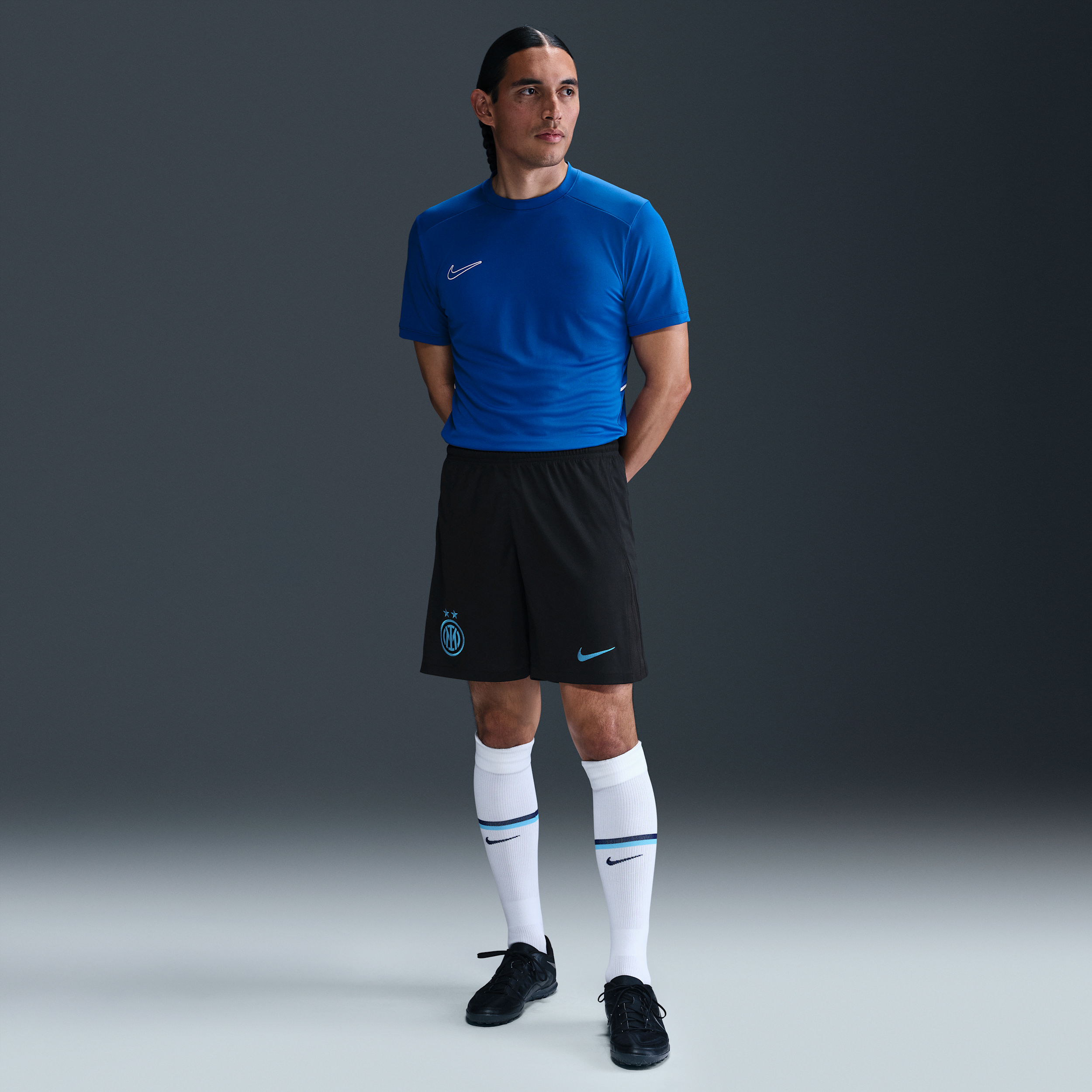 Inter Milan 2025/26 Stadium Home Mens Nike Dri-FIT Football Replica Shorts - Black - Polyester