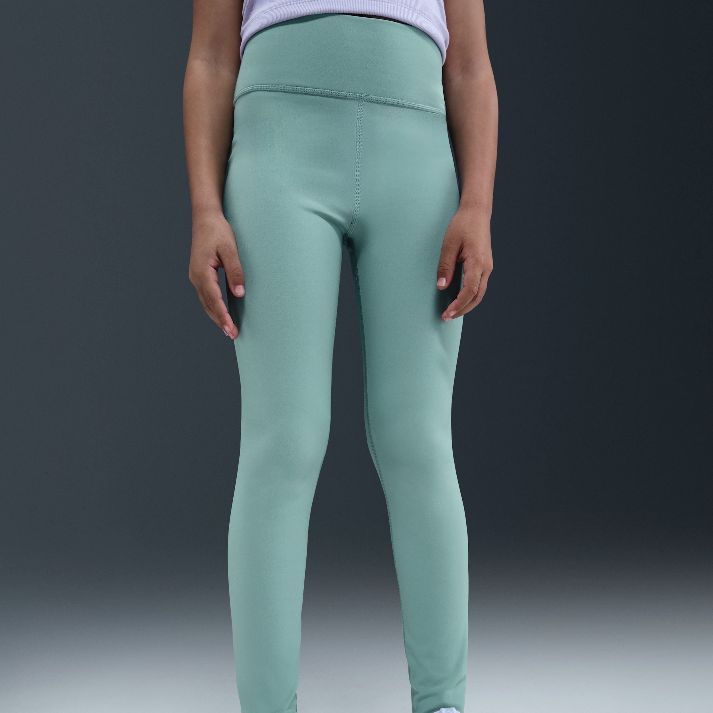 Thumbnail - Nike One Dri-FIT-Leggings mit hohem Taillenbund für ältere Kinder (Mädchen) - Grün