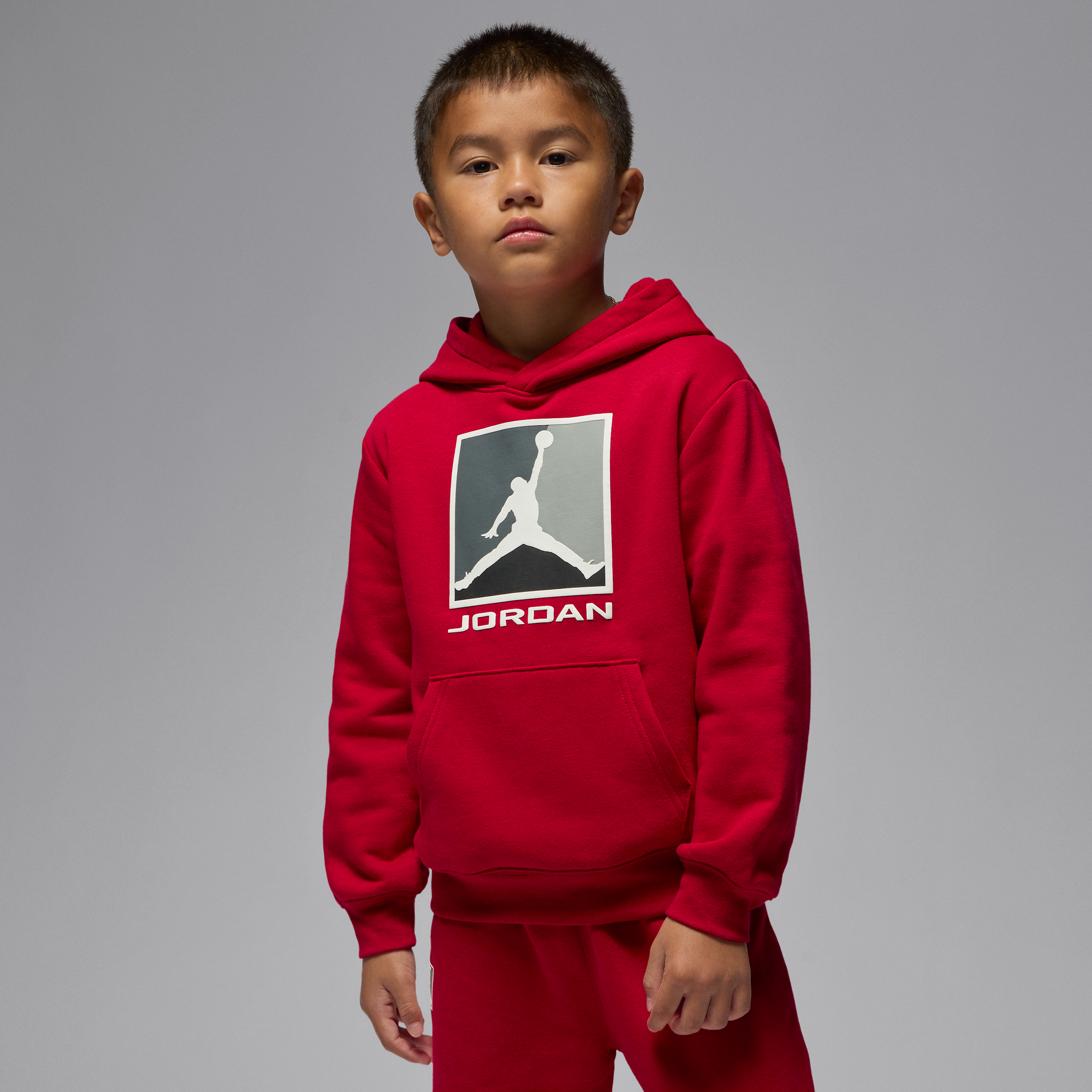 Thumbnail - Jordan Essentials zweiteiliges Set mit Baseline-Hoodie aus Fleece (jüngere Kinder) - Rot