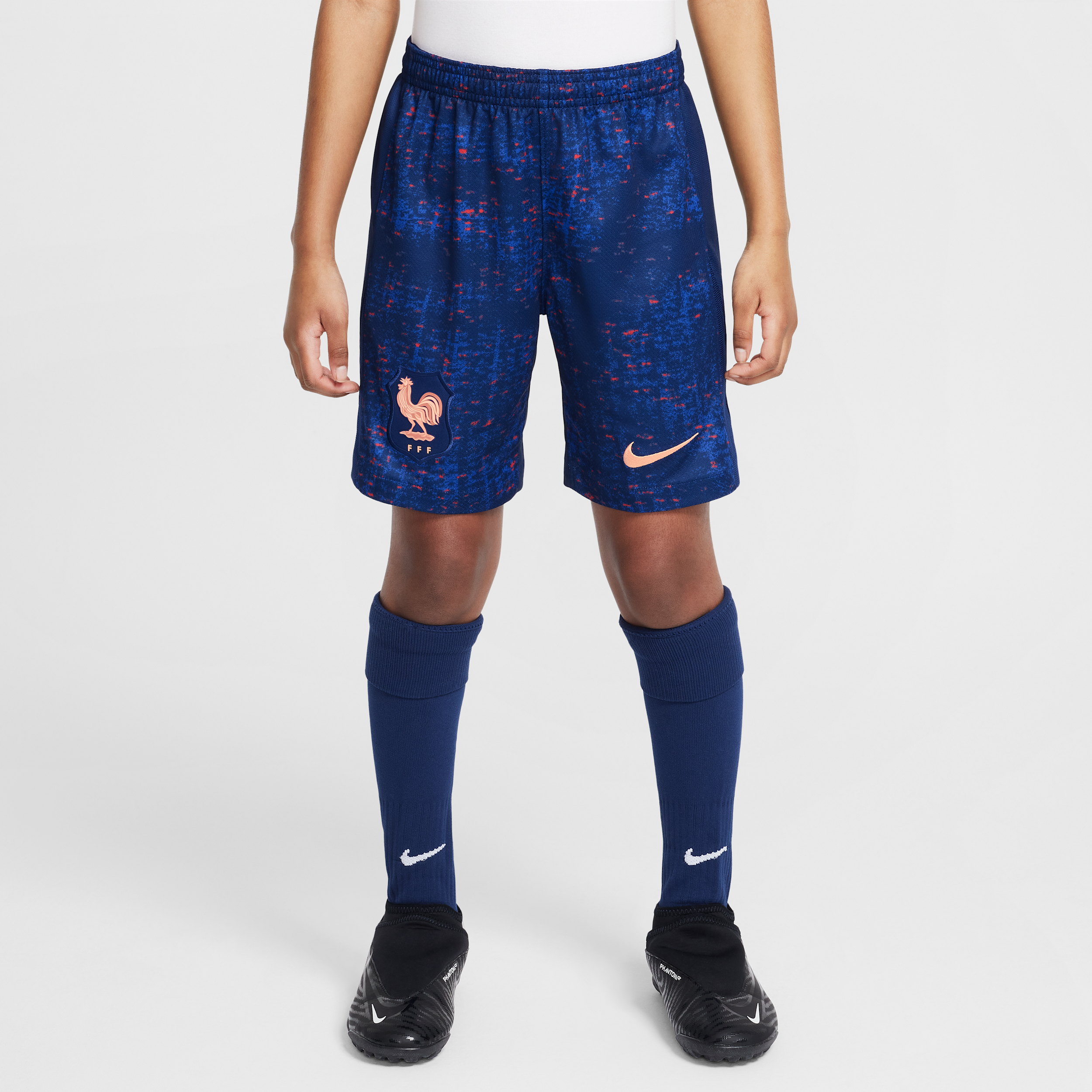FFF 2025/26 Stadium Home Older Kids Nike Dri-FIT Football Replica Shorts - Blue - Polyester