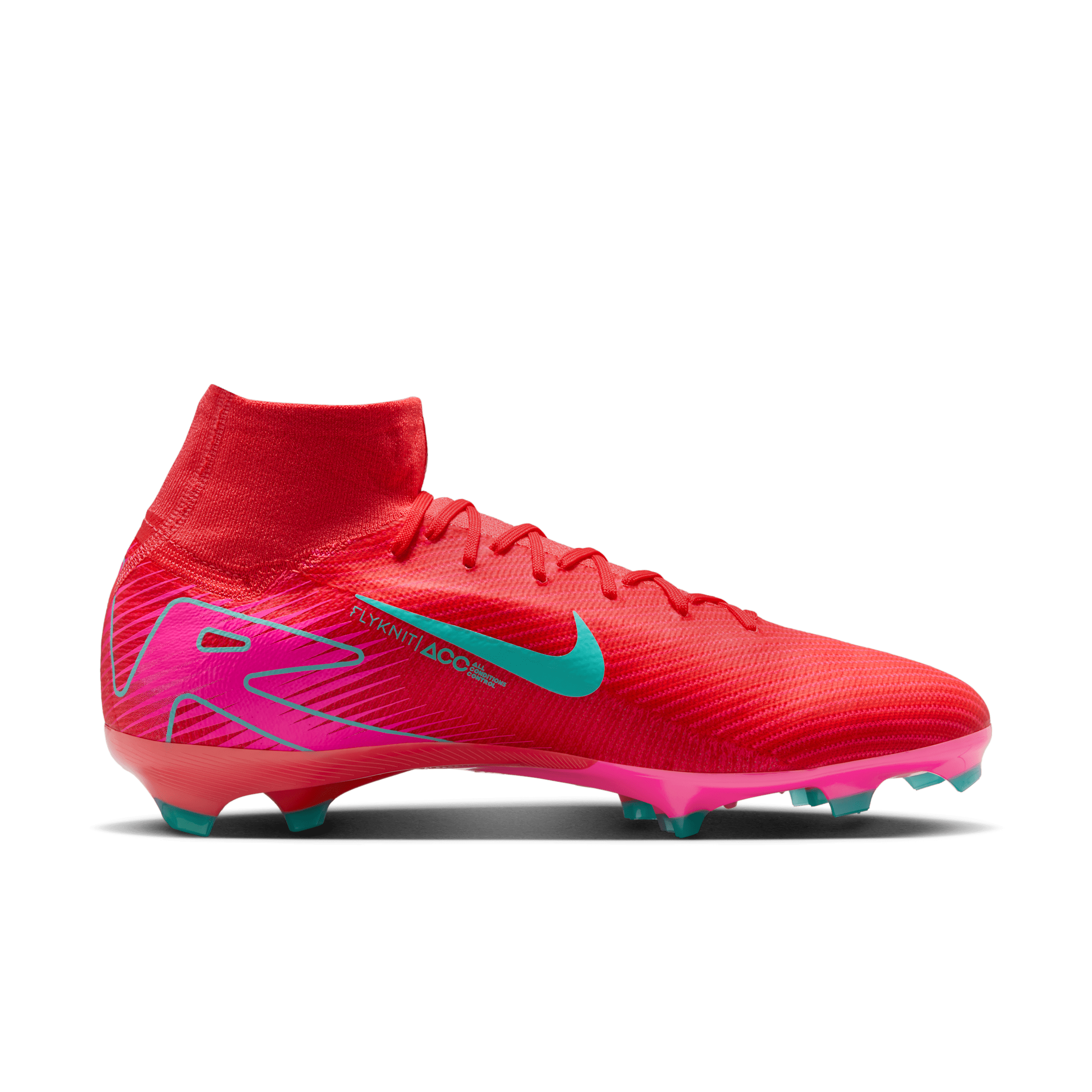 Chaussure de foot montante à crampons FG Nike Mercurial Superfly 10 Pro - Rouge