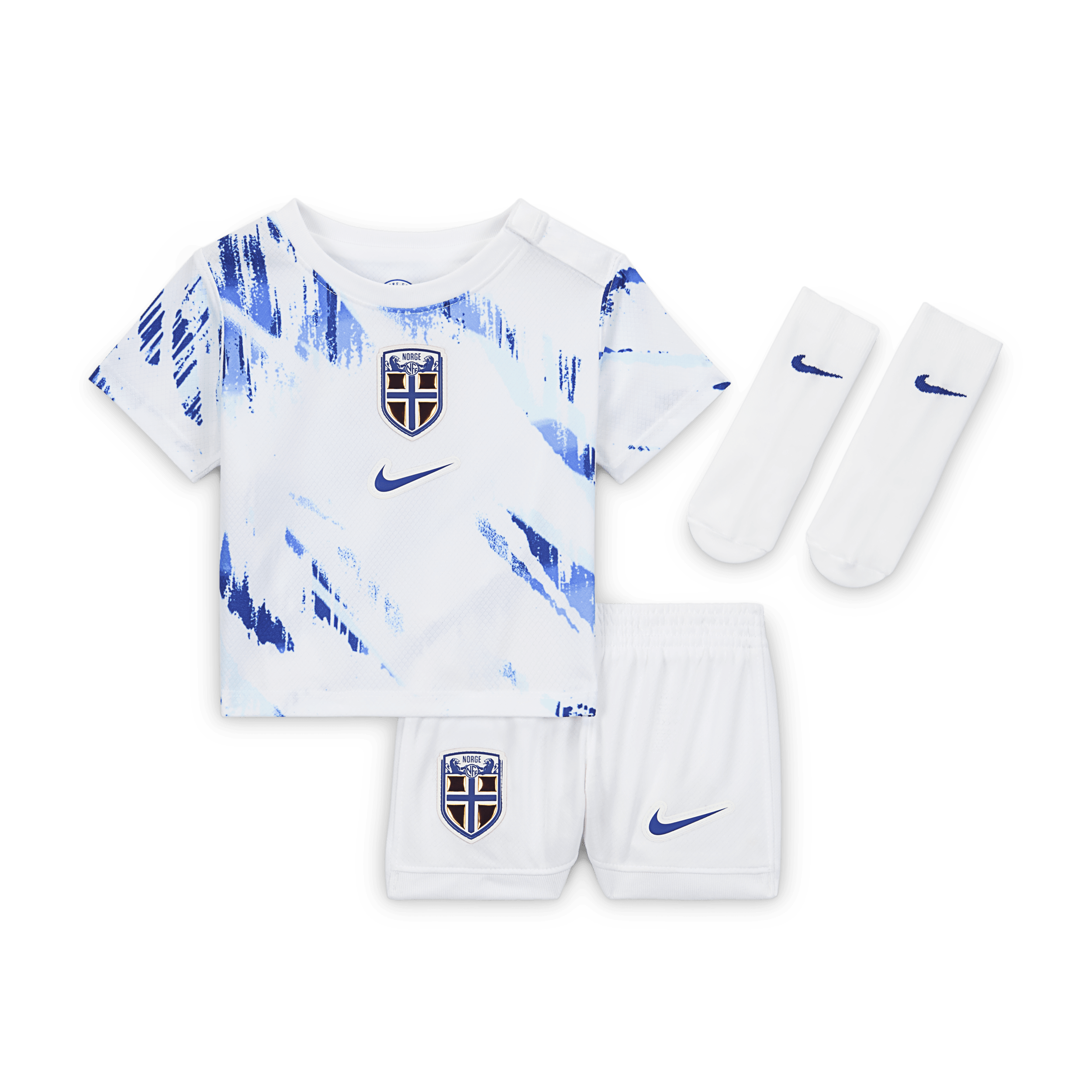Ensemble 3 pièces replica Nike Football Norvège 2024:25 Stadium Extérieur pour bébé et tout-petit -