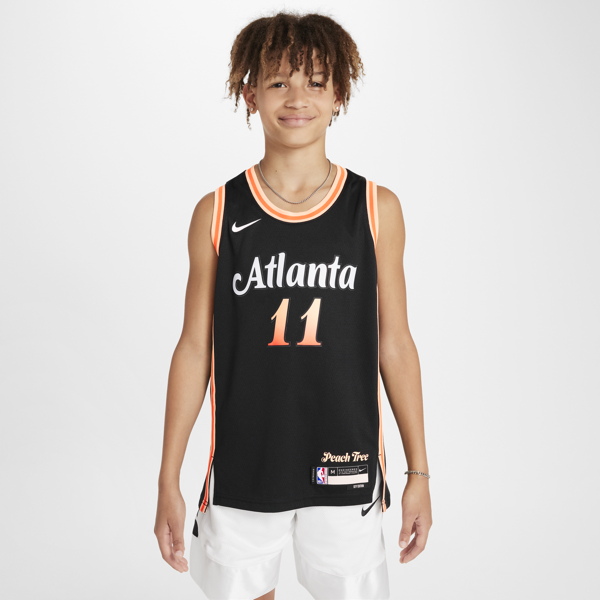 Nike Trae Young Atlanta Hawks City Edition Swingman NBA-jersey met Dri-FIT voor kids Zwart