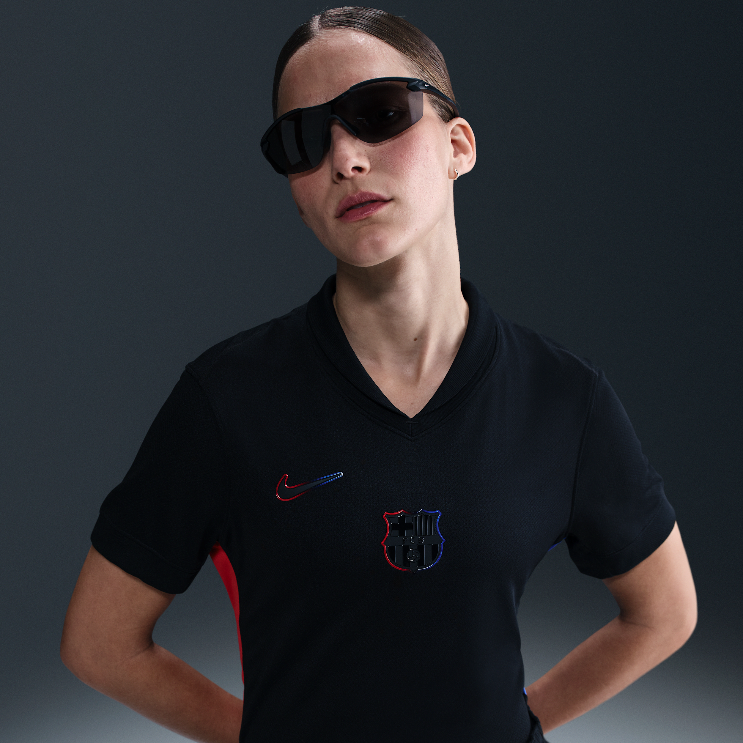 Maillot de foot replica Nike Dri-FIT FC Barcelona 2024/25 Stadium Extérieur pour femme - Noir