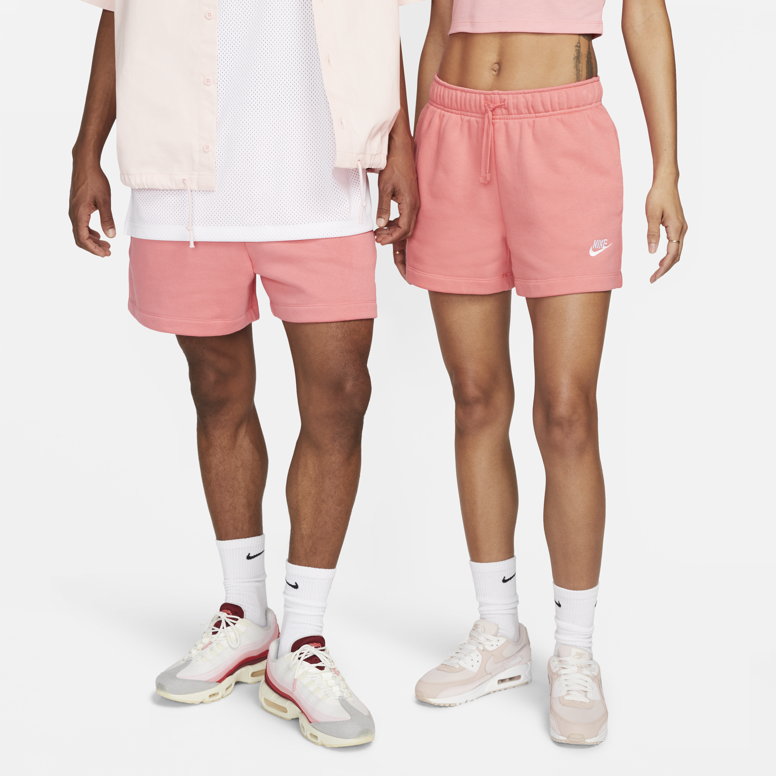 Nike Sportswear Club Women's Fleece Mid Rise Shorts Rosa DQ5802-894
