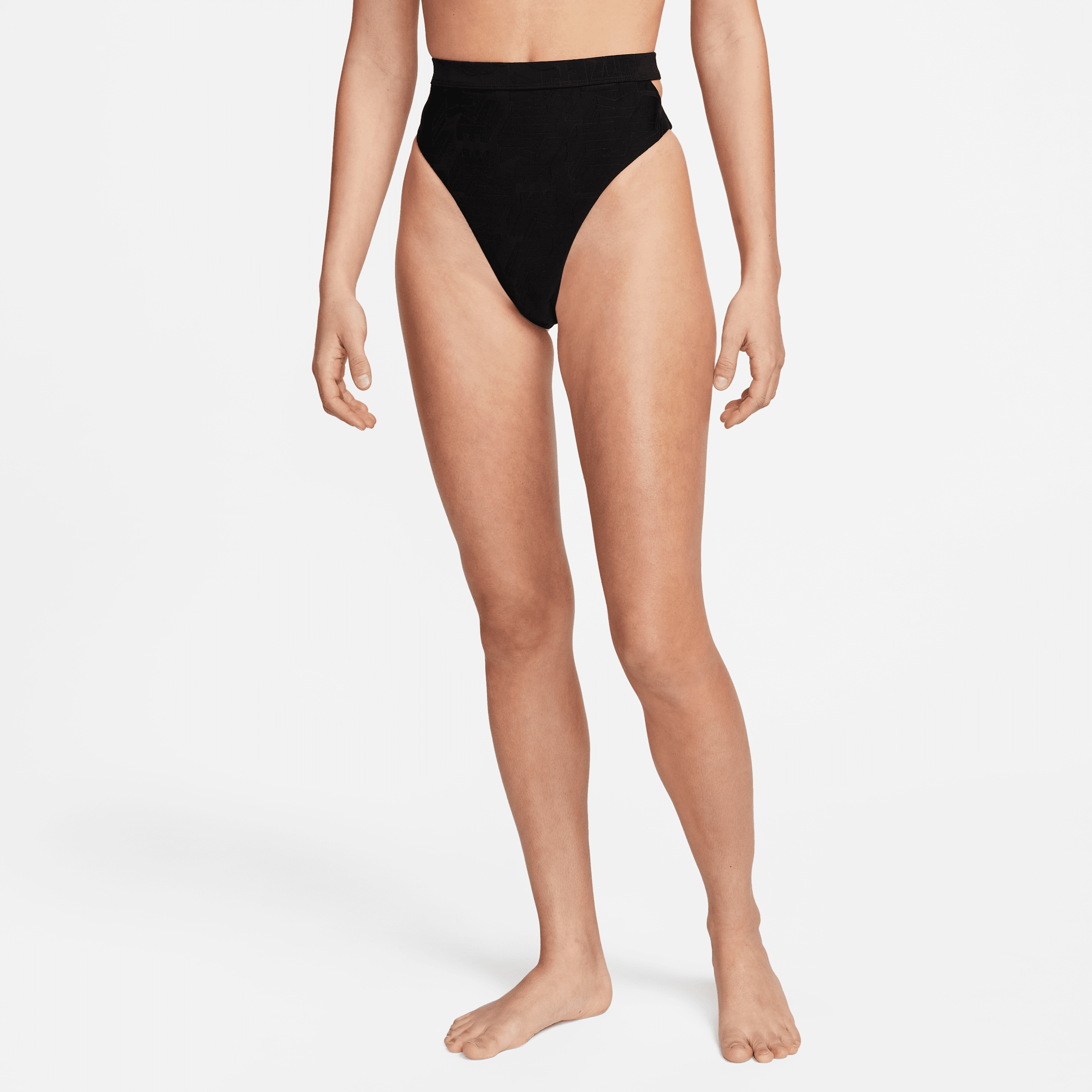 Bas de bikini échancré à taille haute Nike Swim pour femme - Noir