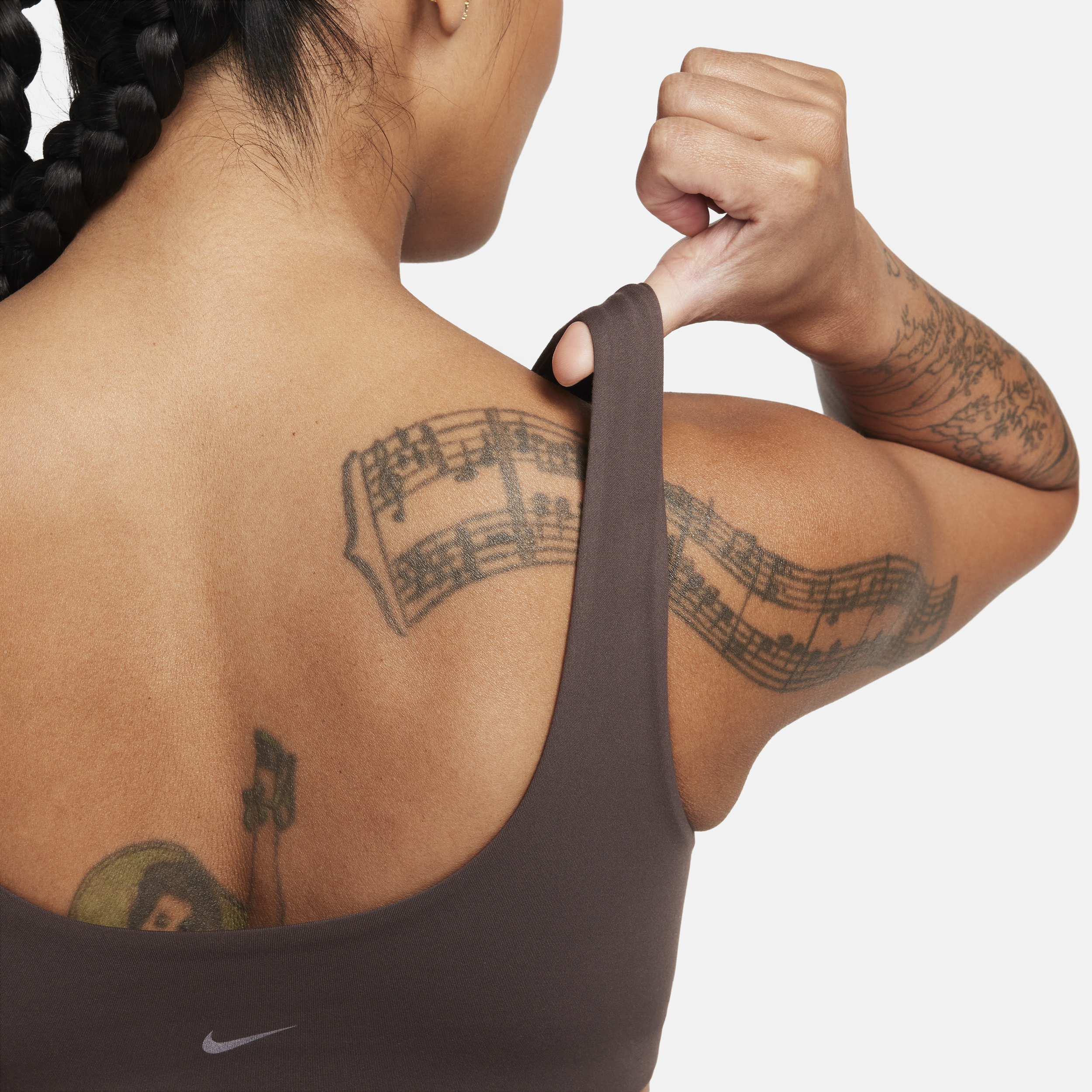 Nike Alate All U Licht gevoerde sport-bh met U-vormige hals en lichte ondersteuning Bruin