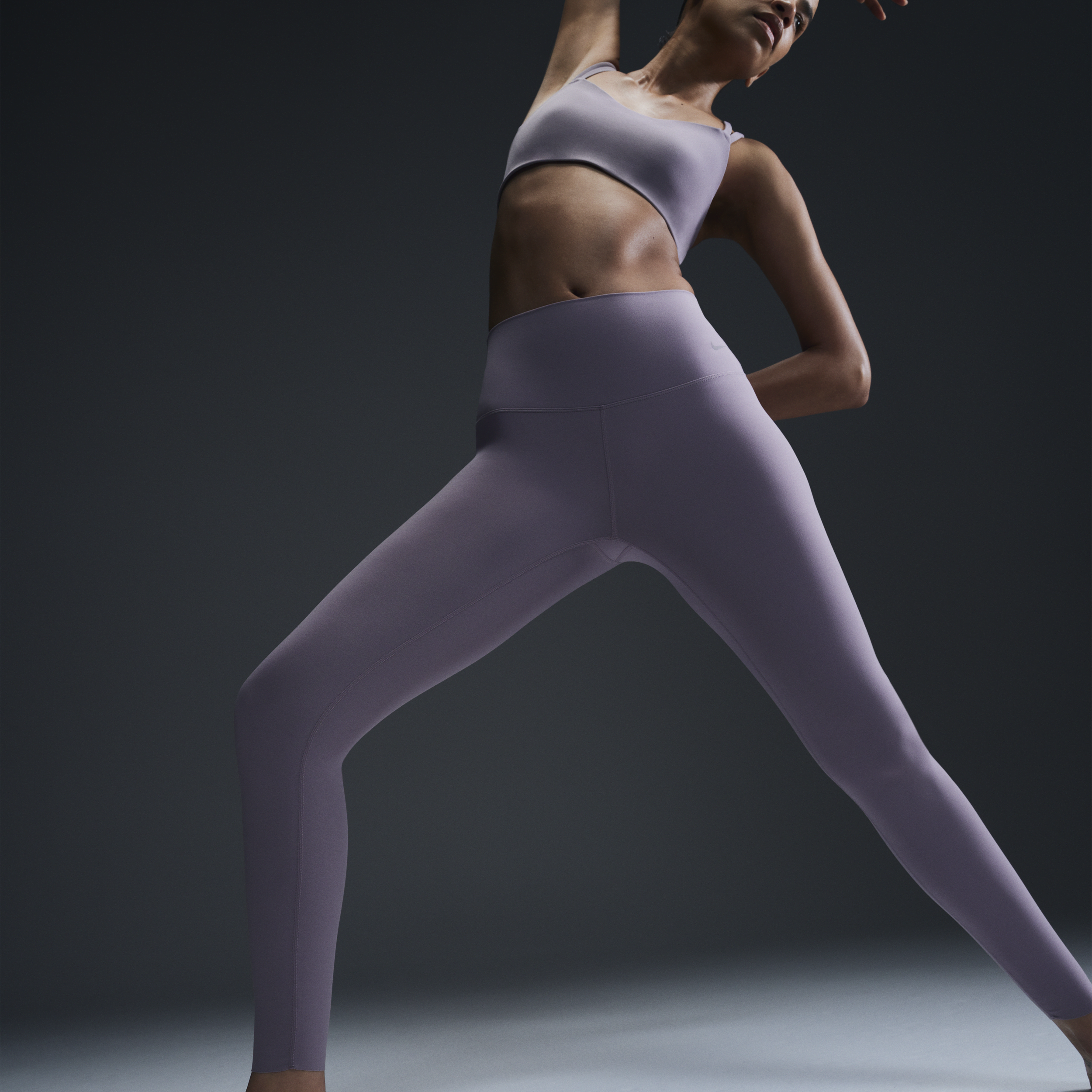 Legging taille haute à maintien léger et coupe longue Nike Zenvy pour femme - Gris