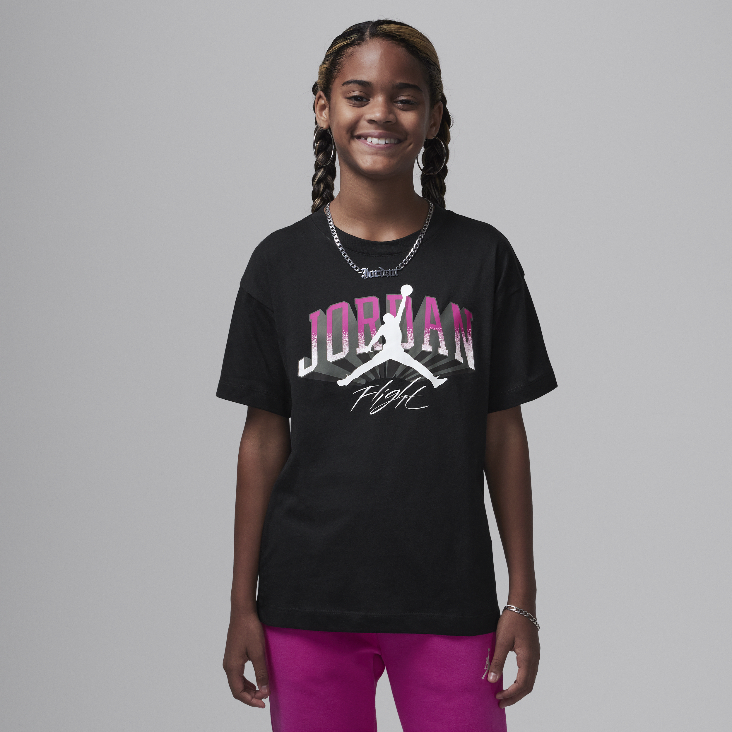 Jordan T-shirt met Push Through graphic voor kids - Zwart