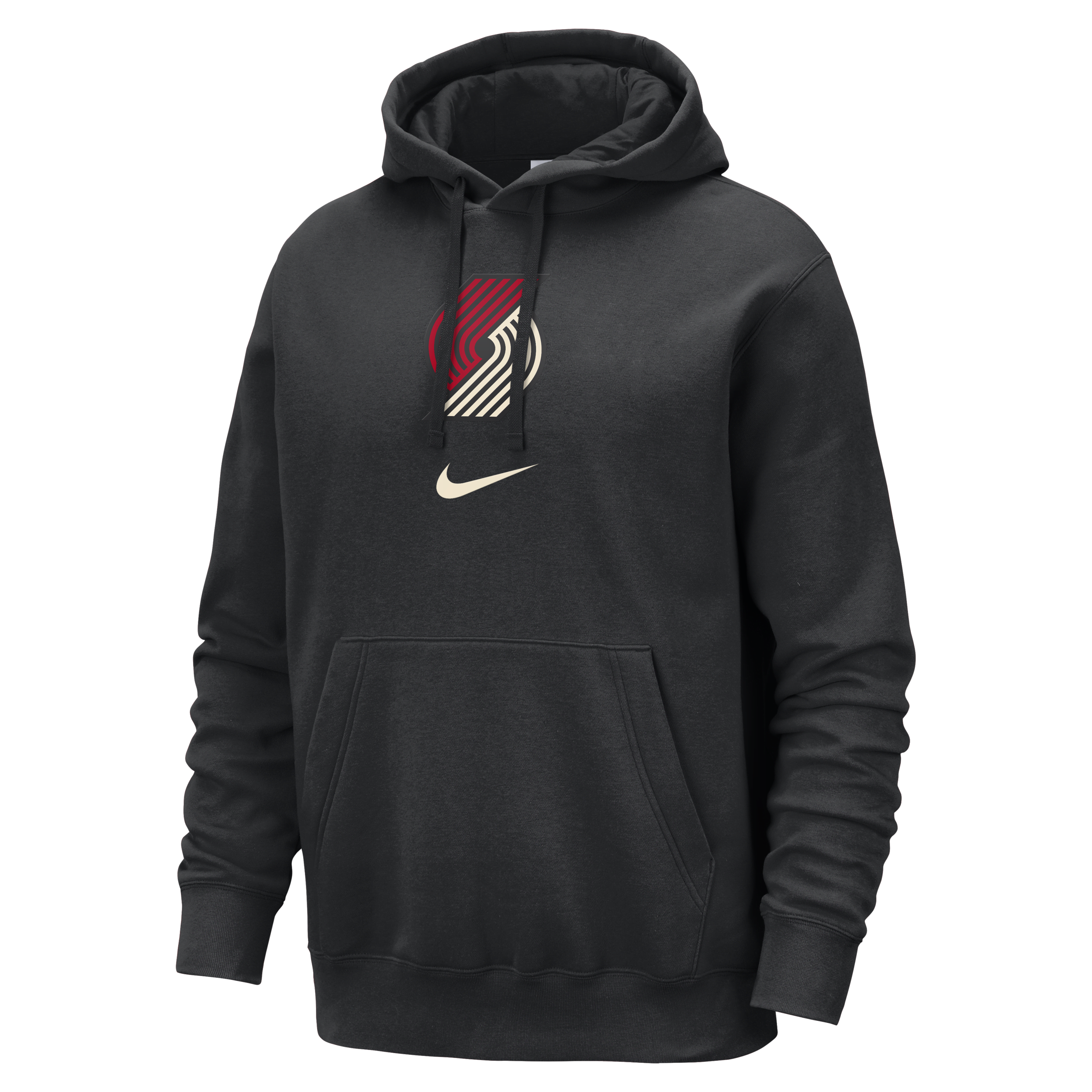 Nike Portland Trail Blazers Club Fleece City Edition NBA-hoodie voor heren Zwart