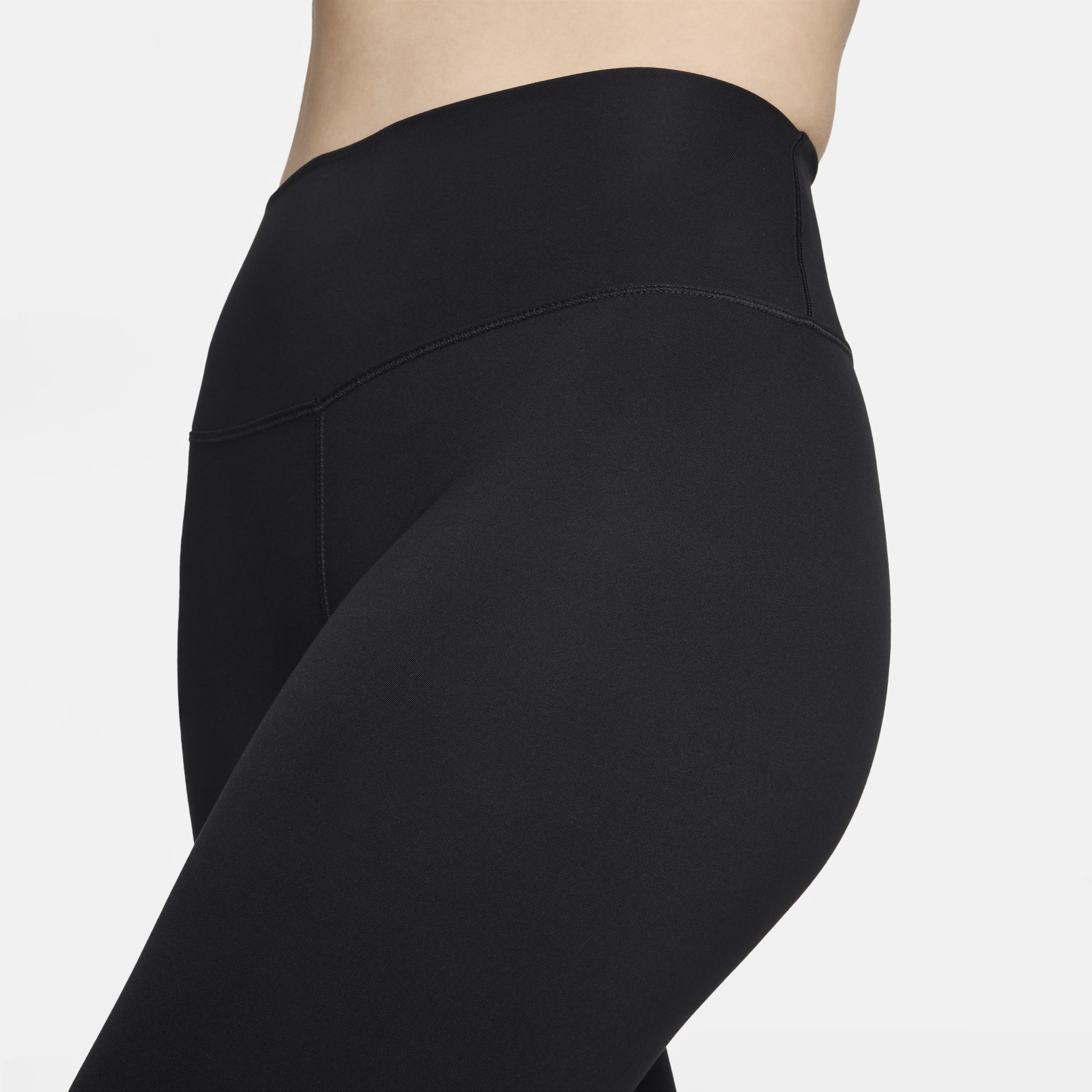 Nike One lange legging met hoge taille voor dames Zwart