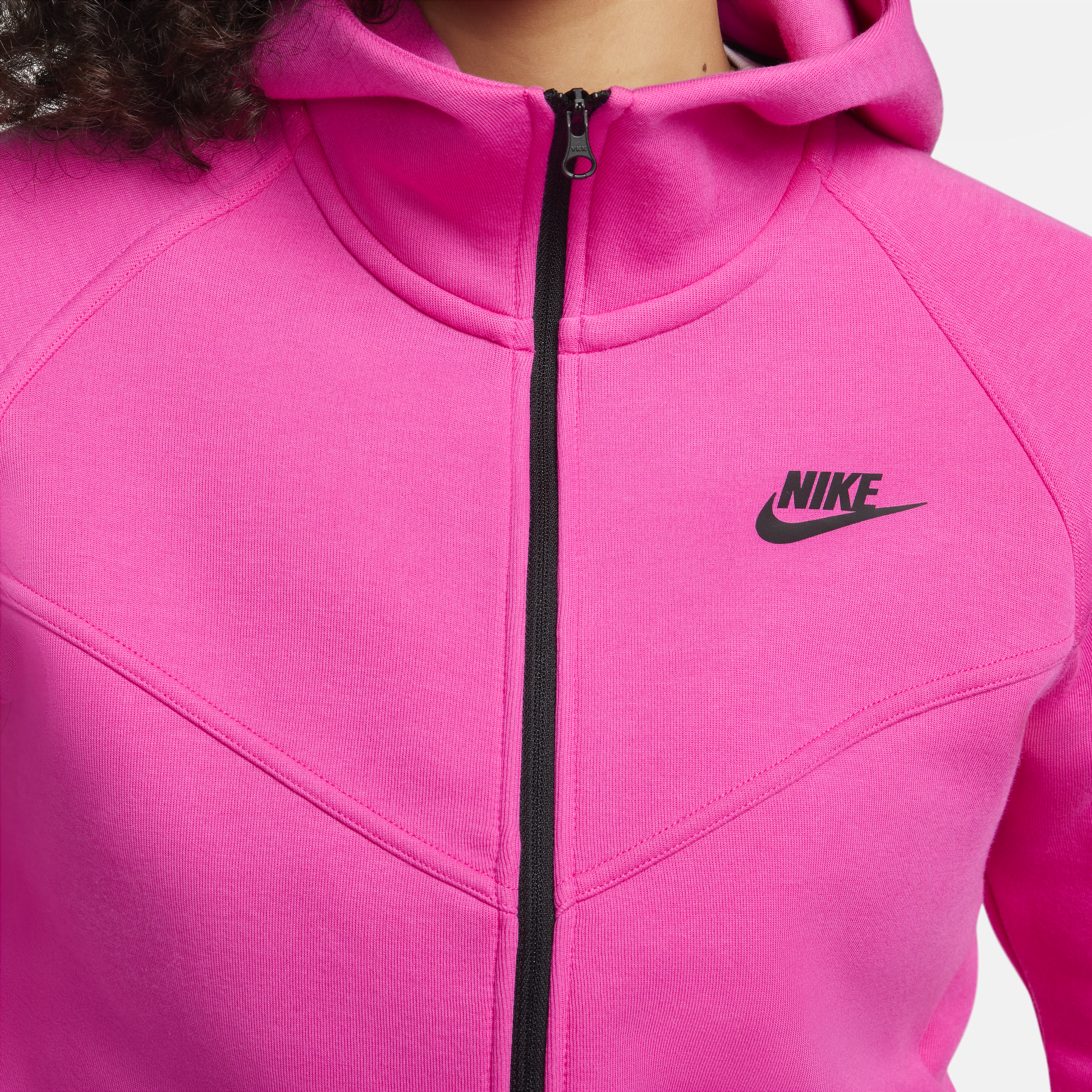 Nike Sportswear Tech Fleece Windrunner Hoodie met rits voor dames Rood