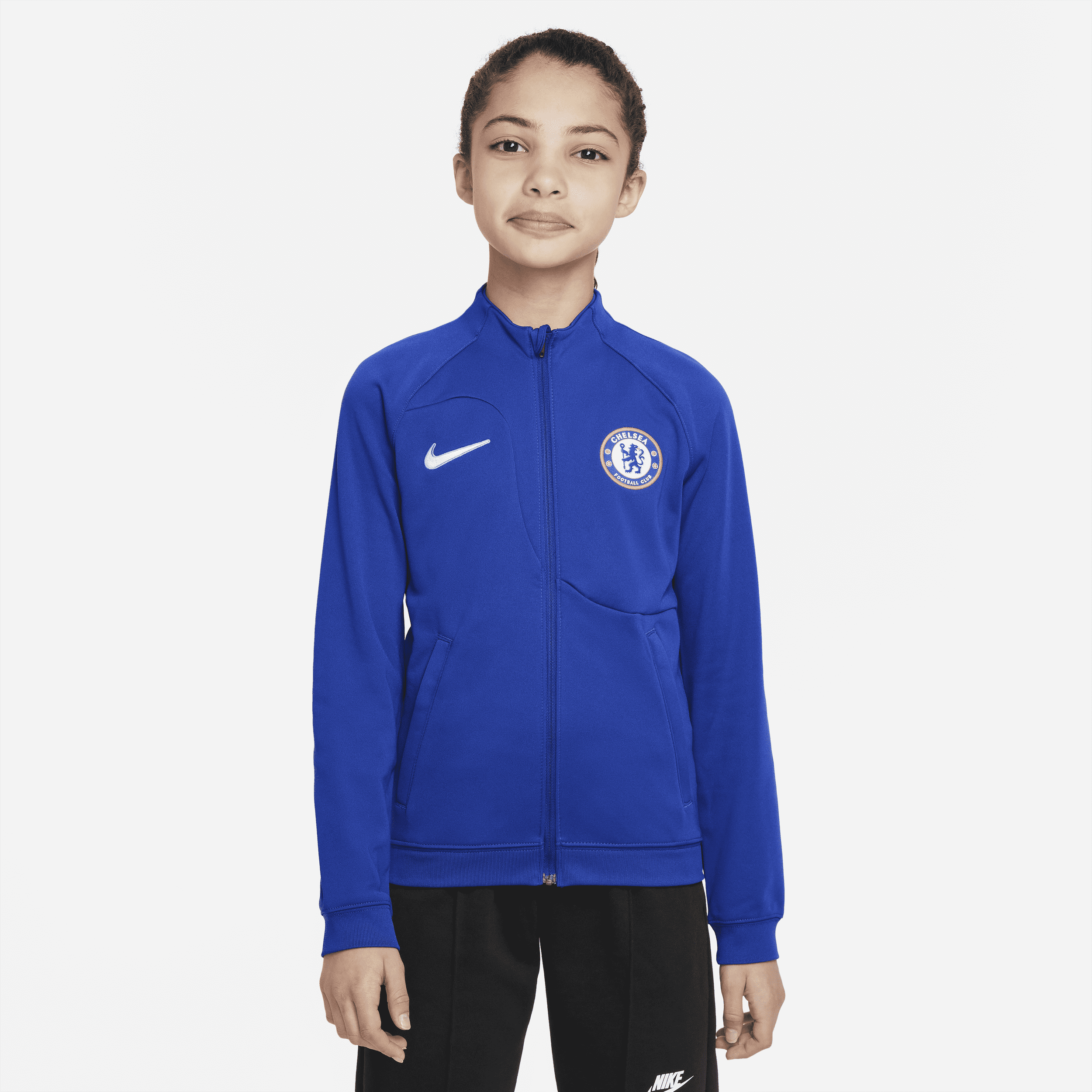 Kurtka piłkarska dla dużych dzieci Nike Chelsea F.C. Academy Pro - Niebieski