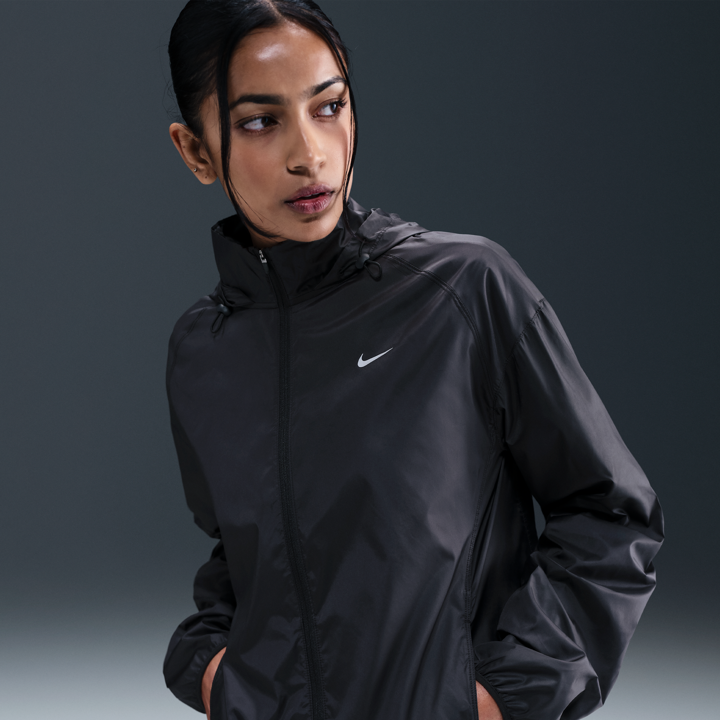 Nike Tempo Womens Repel Running Jacket - Black - Polyester
