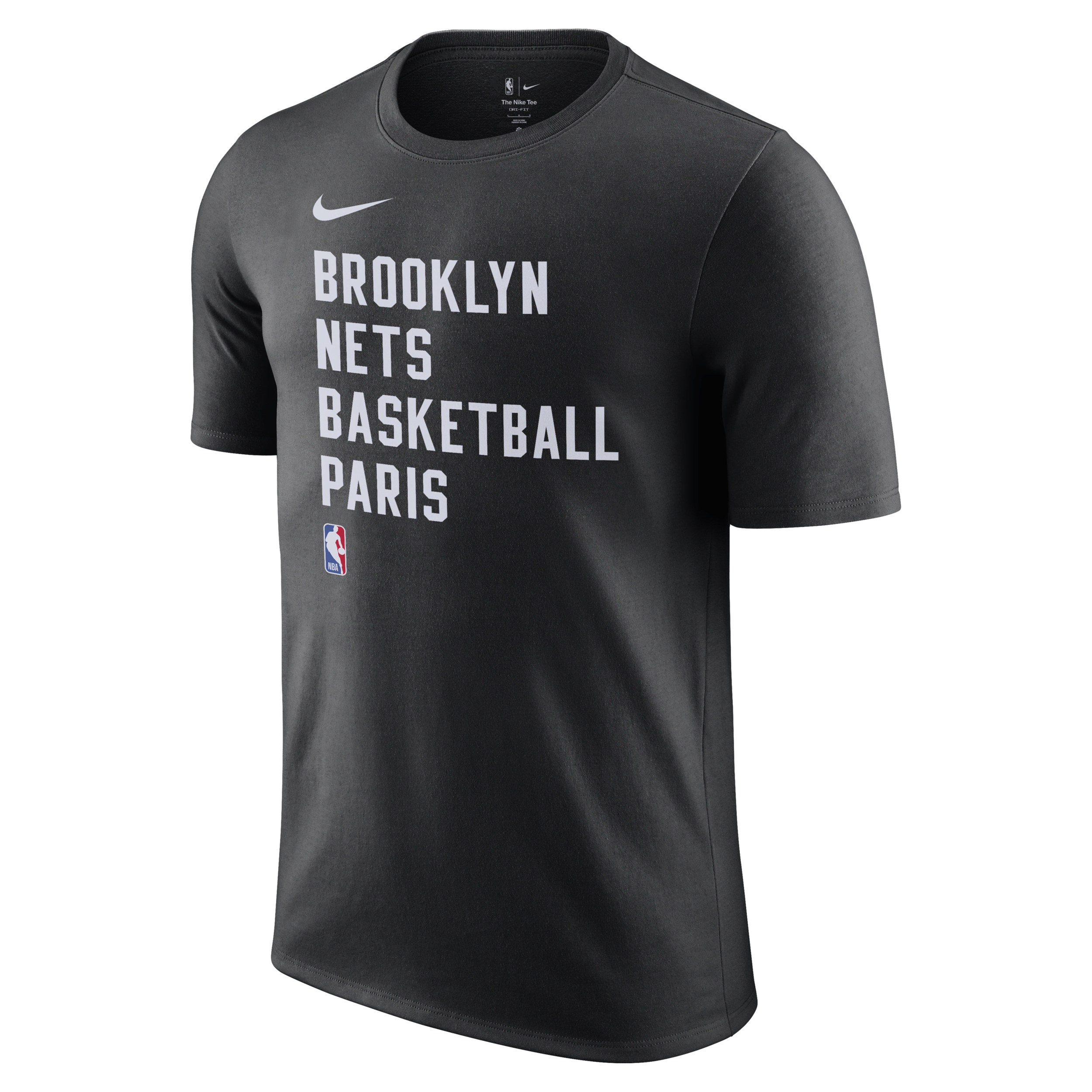 Nike Brooklyn Nets Essential NBA-herenshirt met Dri-FIT Zwart