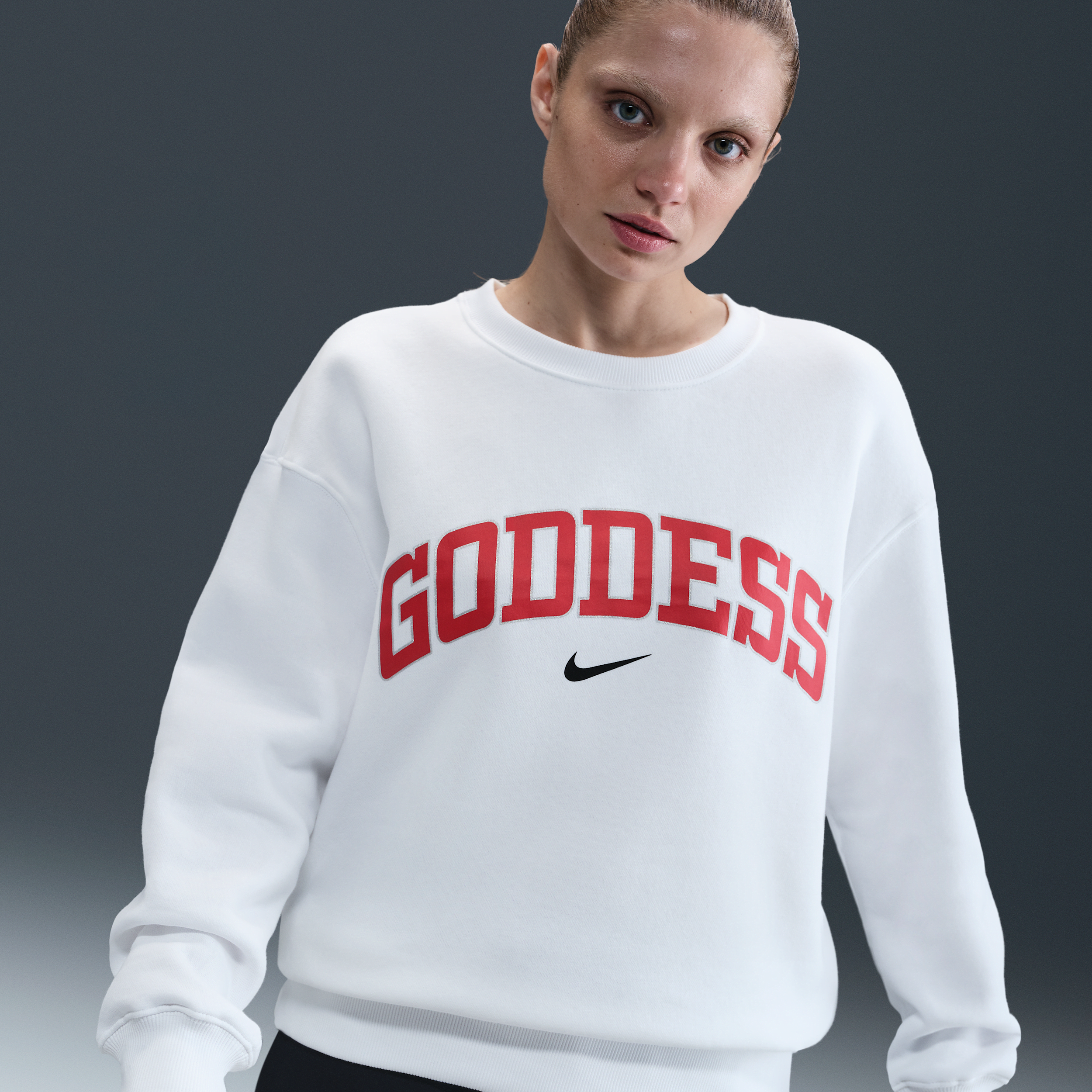 Thumbnail - Nike Sportswear Phoenix Fleece Oversize-Damen-Sweatshirt mit Rundhalsausschnitt - Weiß