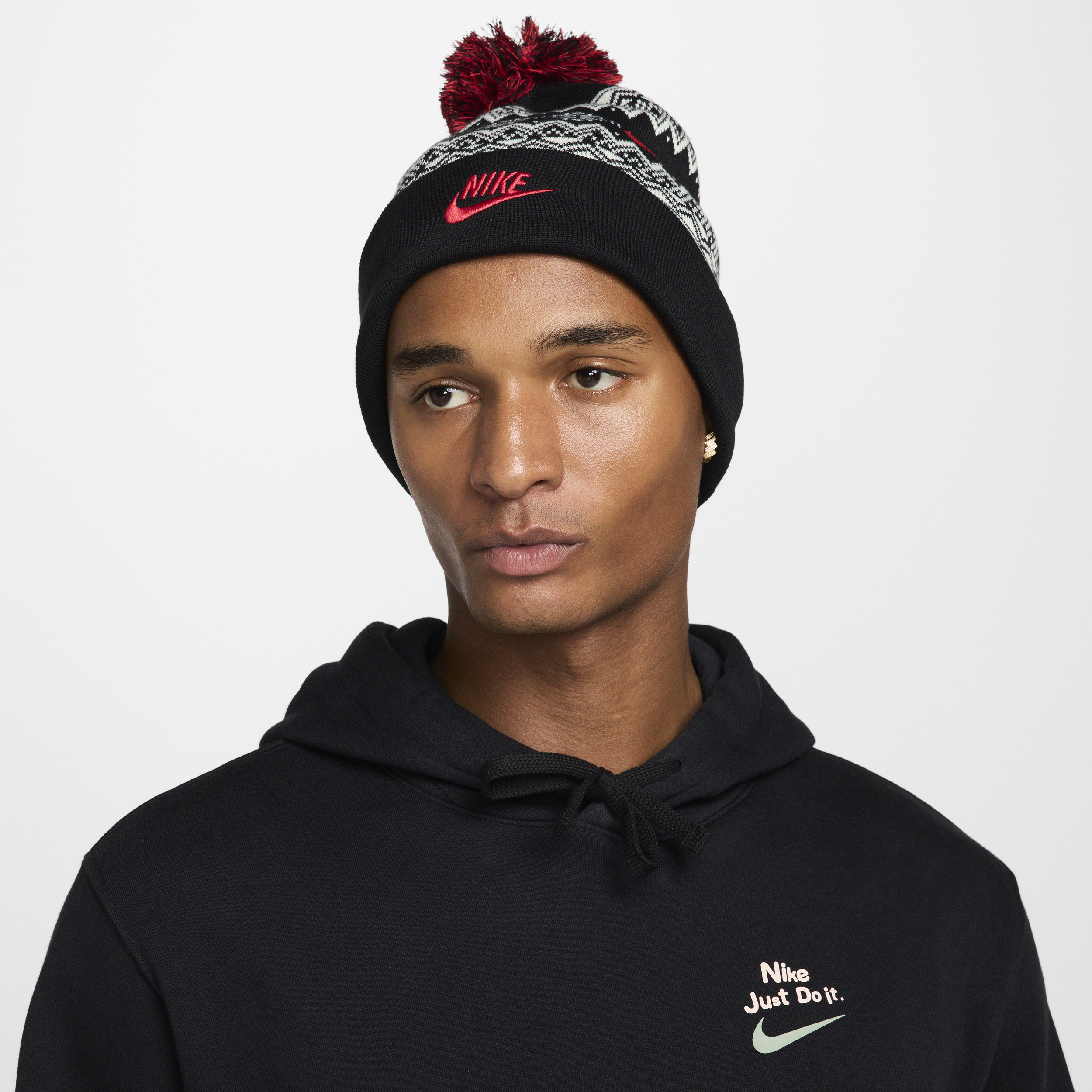 Bonnet Fair Isle Nike Peak - Noir