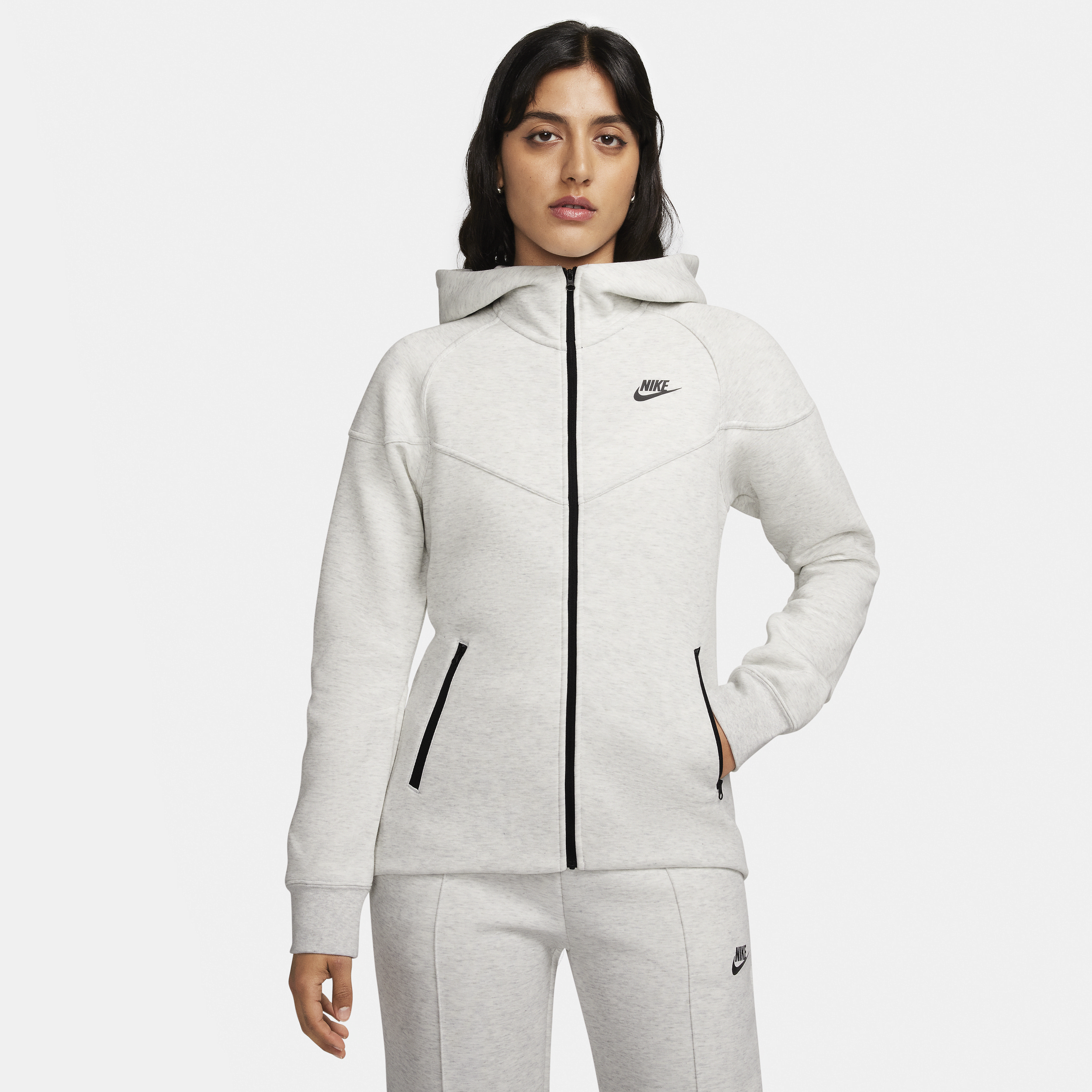Nike Tech Fleece Windrunner Women's Full-Zip Hoodie - Grey - Fleece