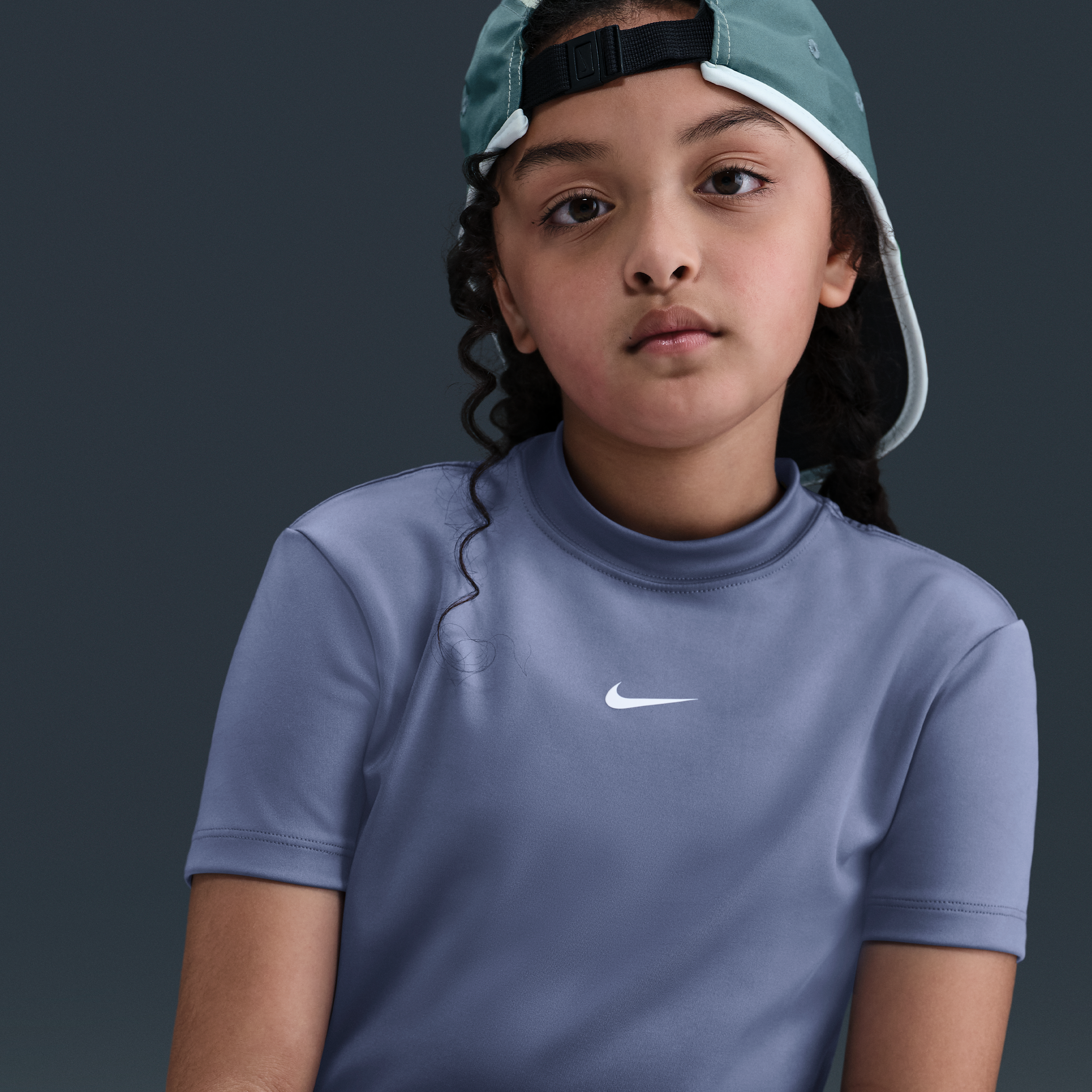 Thumbnail - Nike Pro Dri-FIT-Kurzarmshirt (Mädchen) - Blau