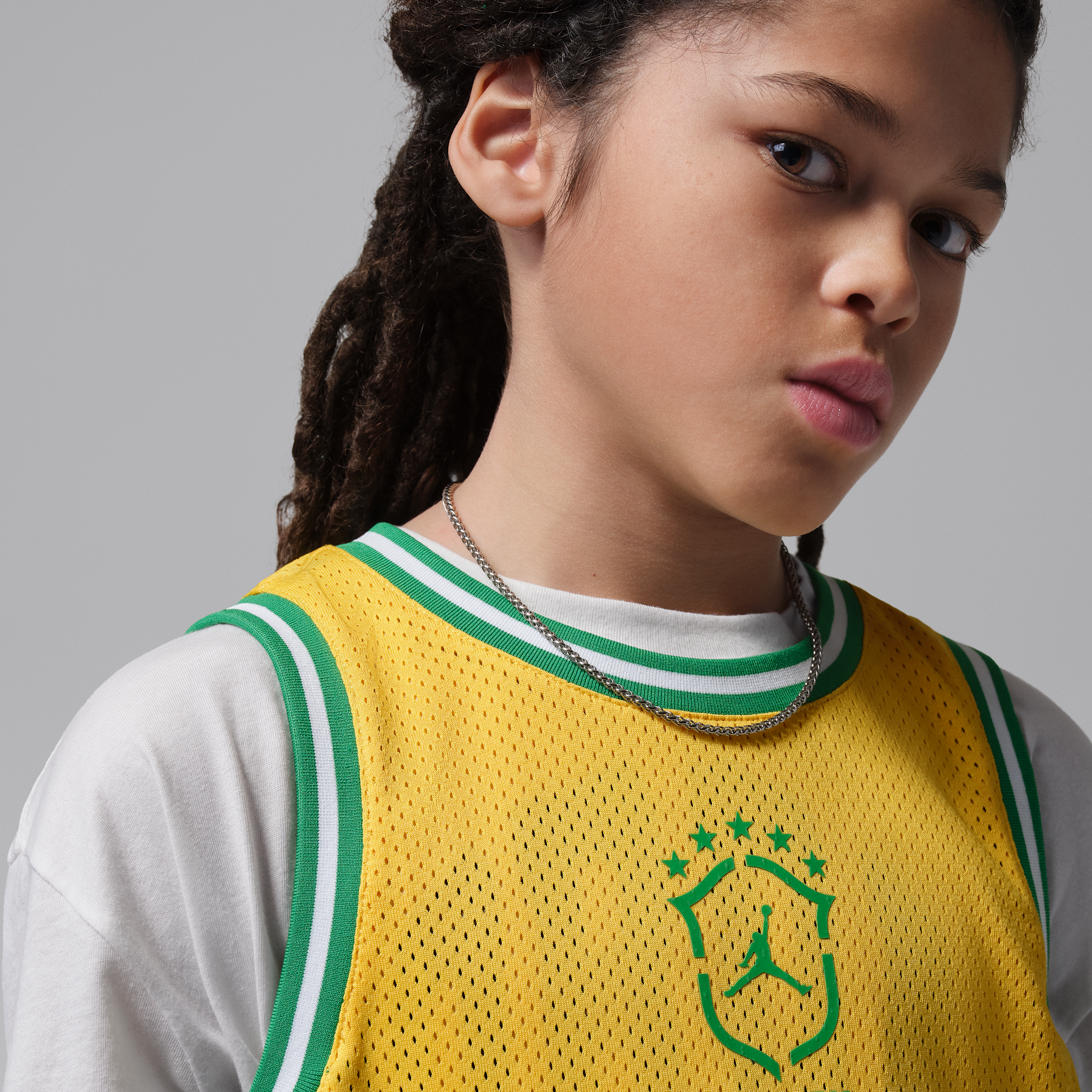 Thumbnail - Jordan Essentials P6 Mesh-Trikot (ältere Kinder) - Gelb