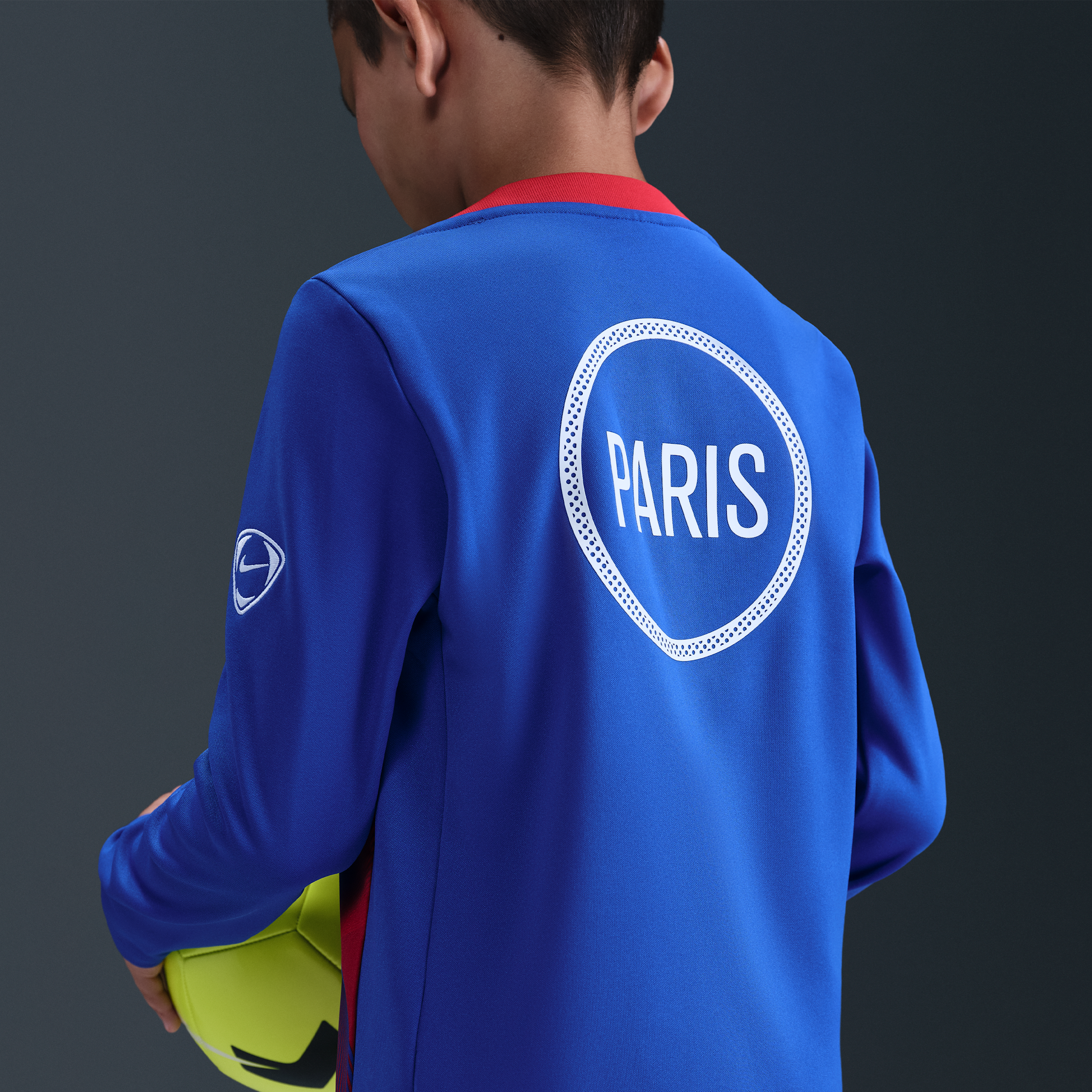 Thumbnail - Paris Saint-Germain Academy Pro Third Nike Dri-FIT Total 90 Pre-Match-Fußball-Longsleeve (ältere Kinder) - Blau