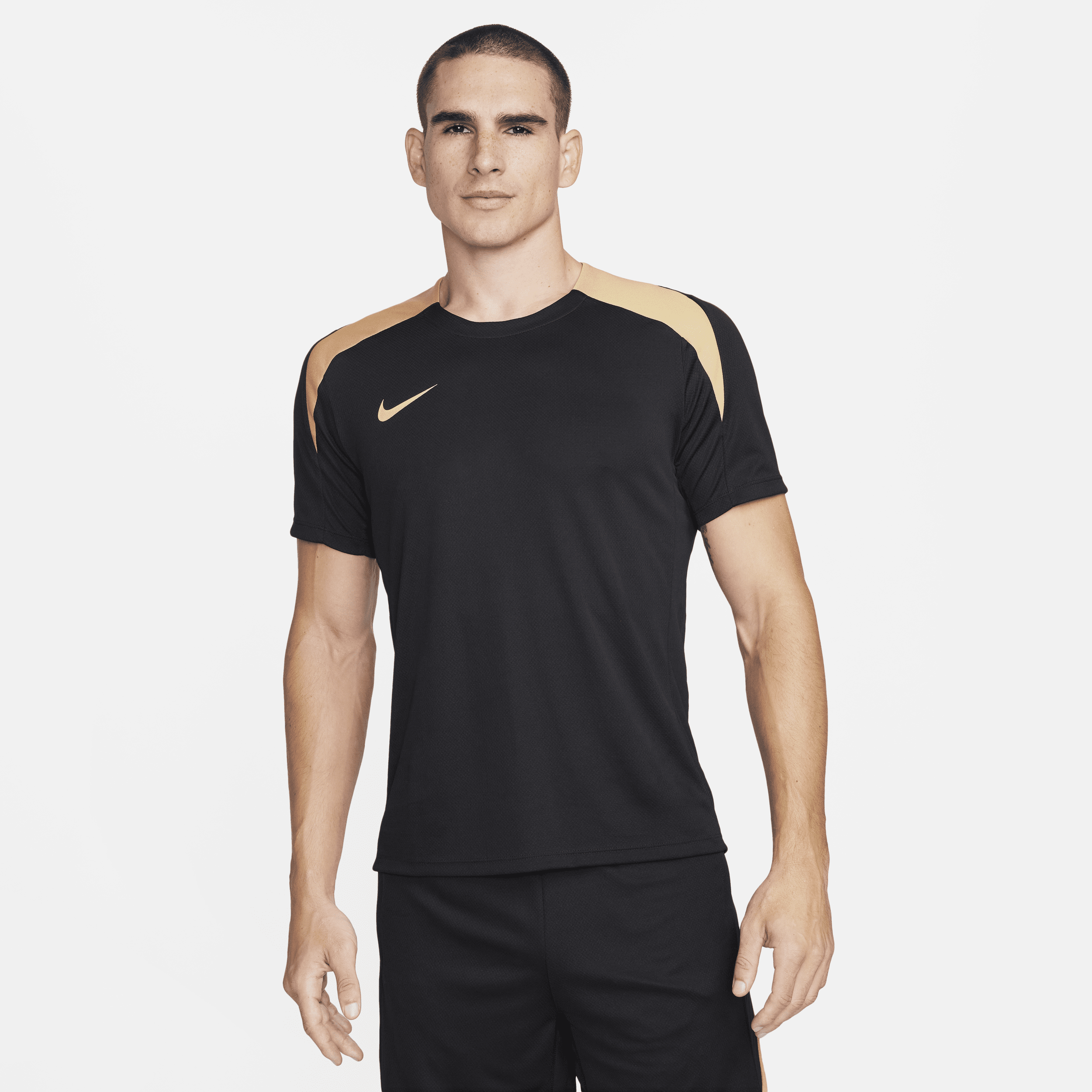 Nike Strike voetbaltop met Dri-FIT en korte mouwen voor heren Zwart