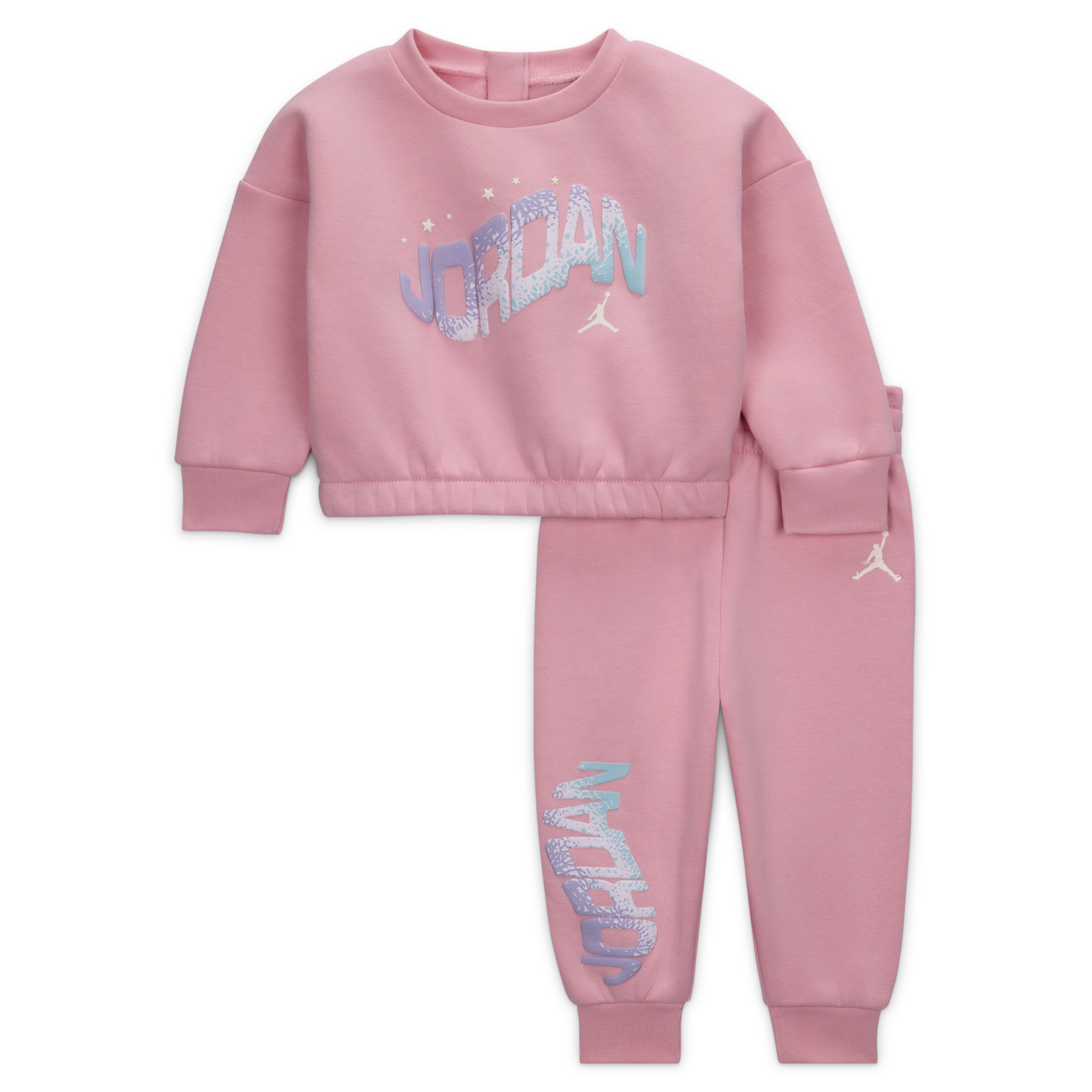 Completo in fleece in 2 pezzi Bubble Jordan Jumpman Club – Bebè (3-6 mesi) - Rosa