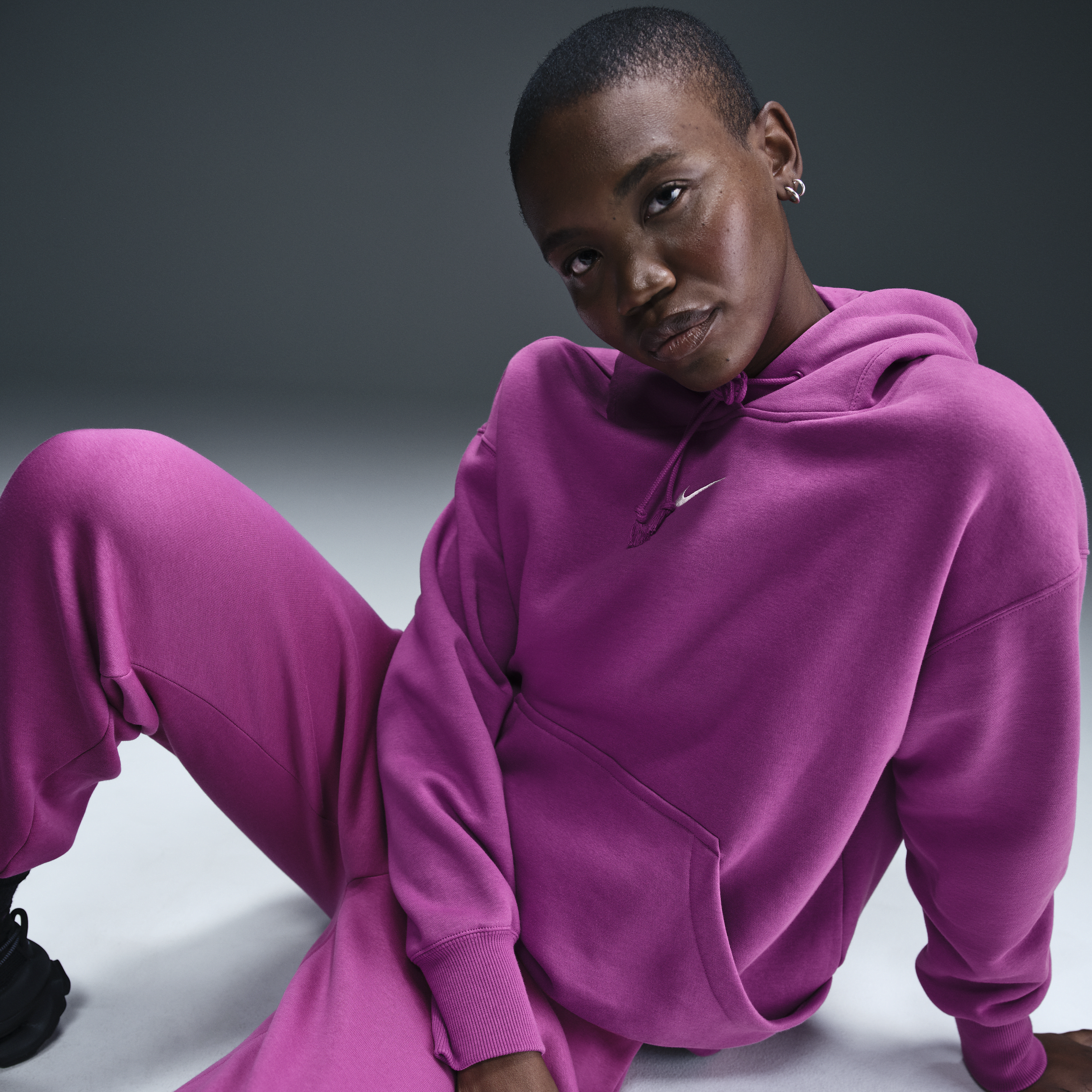 Sweat à capuche oversize Nike Sportswear Phoenix Fleece pour femme - Pourpre