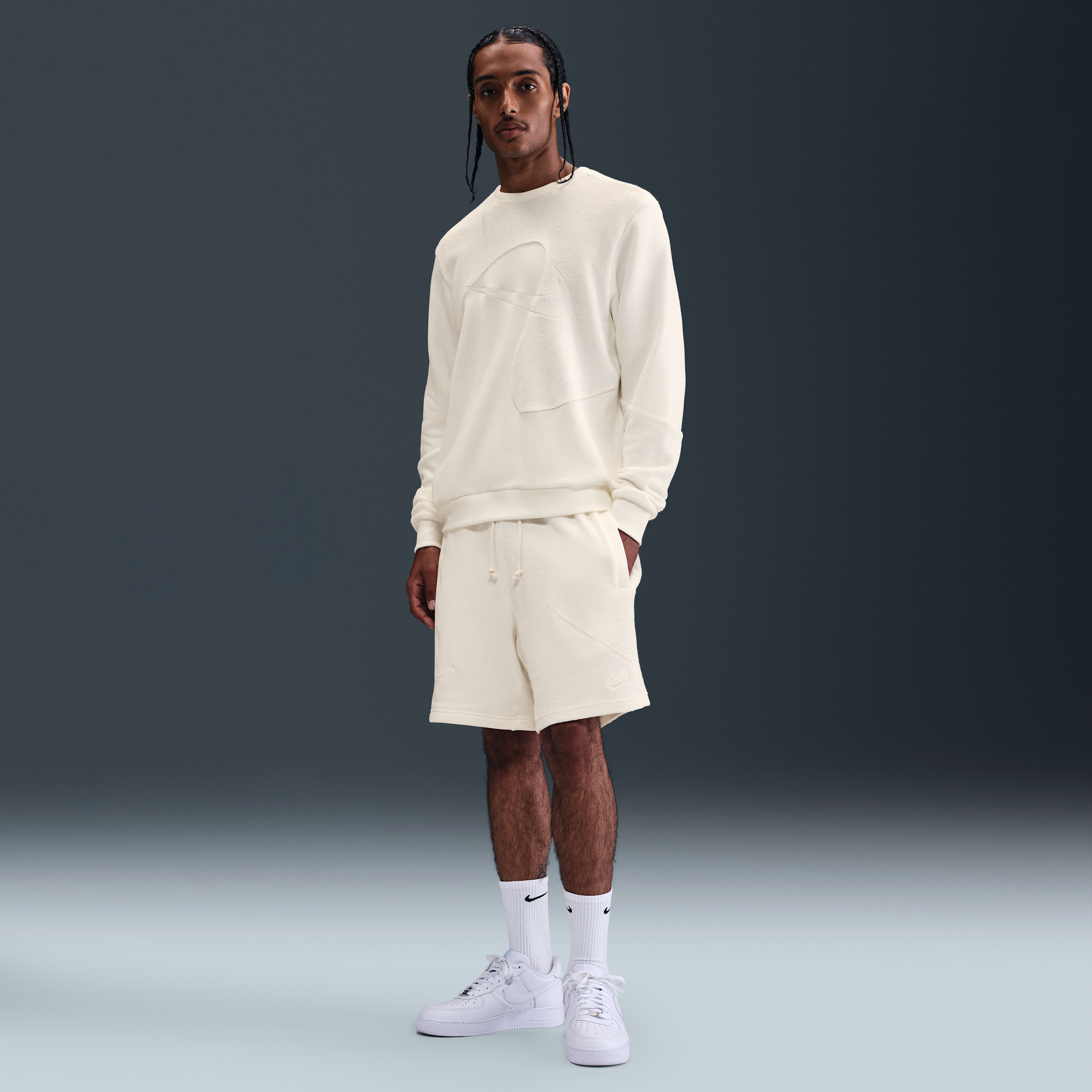 Nike Giannis Standard Issue Mens 20.5cm (approx. Fleece Basketball Shorts - White - Cotton