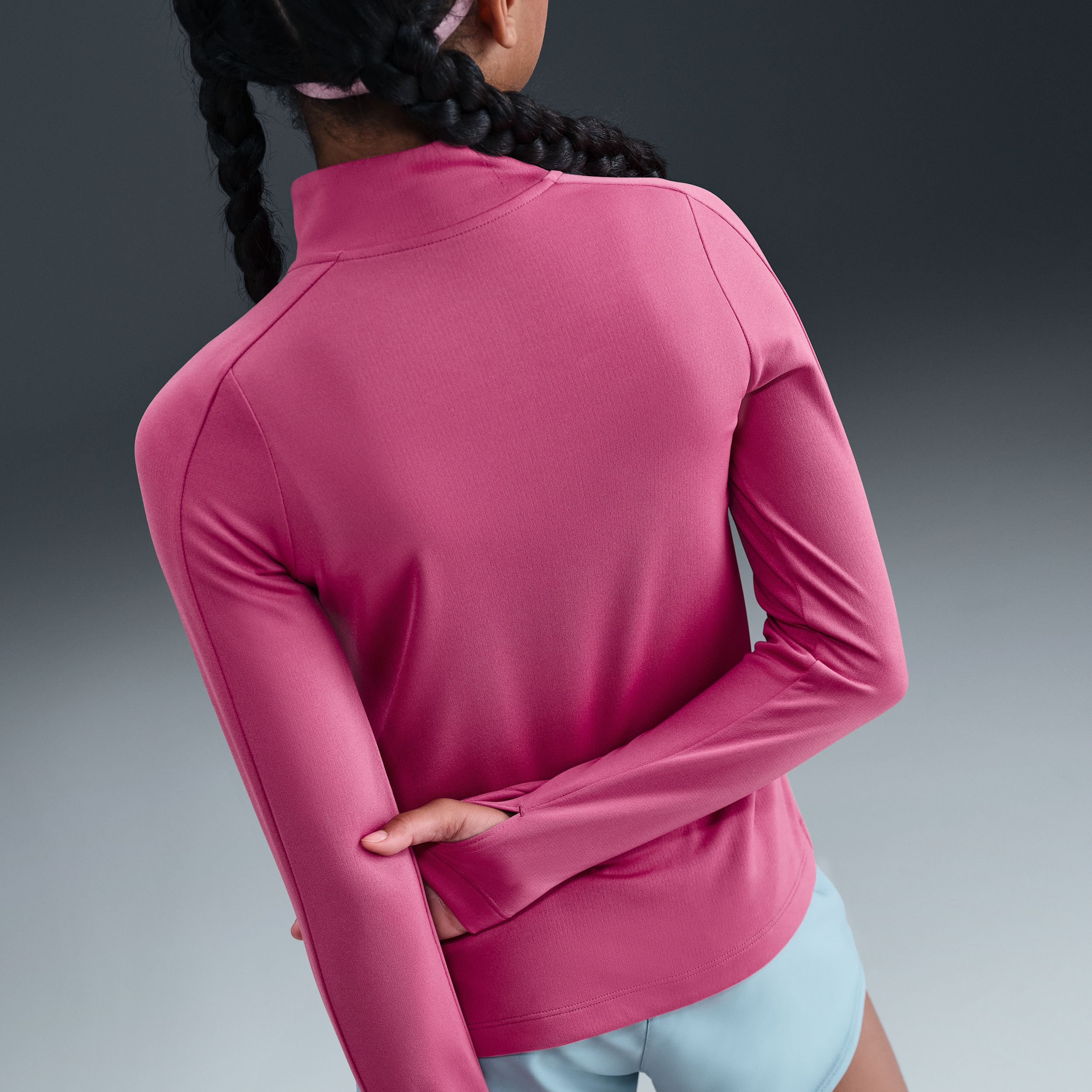 Thumbnail - Nike Dri-FIT Longsleeve mit Viertelreißverschluss (Mädchen) - Lila