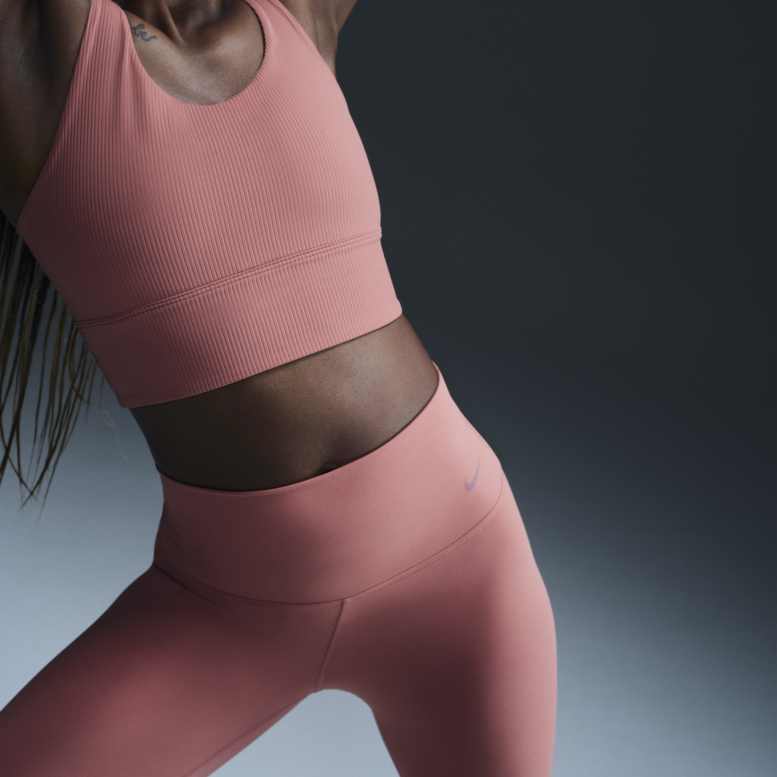 Legging 7/8 à taille haute et maintien léger Nike Zenvy pour femme - Rose