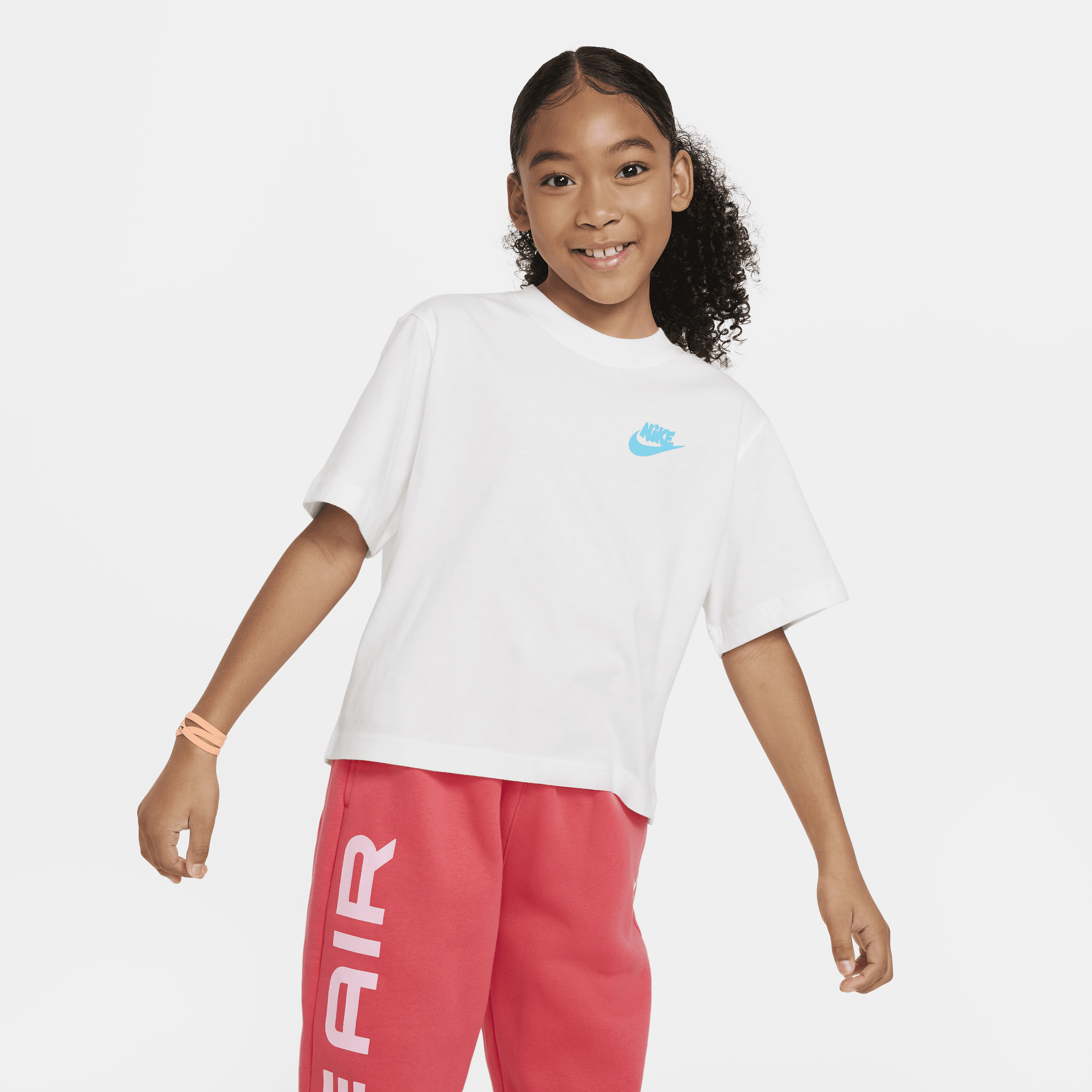 Nike Sportswear T-shirt met recht design voor meisjes Wit