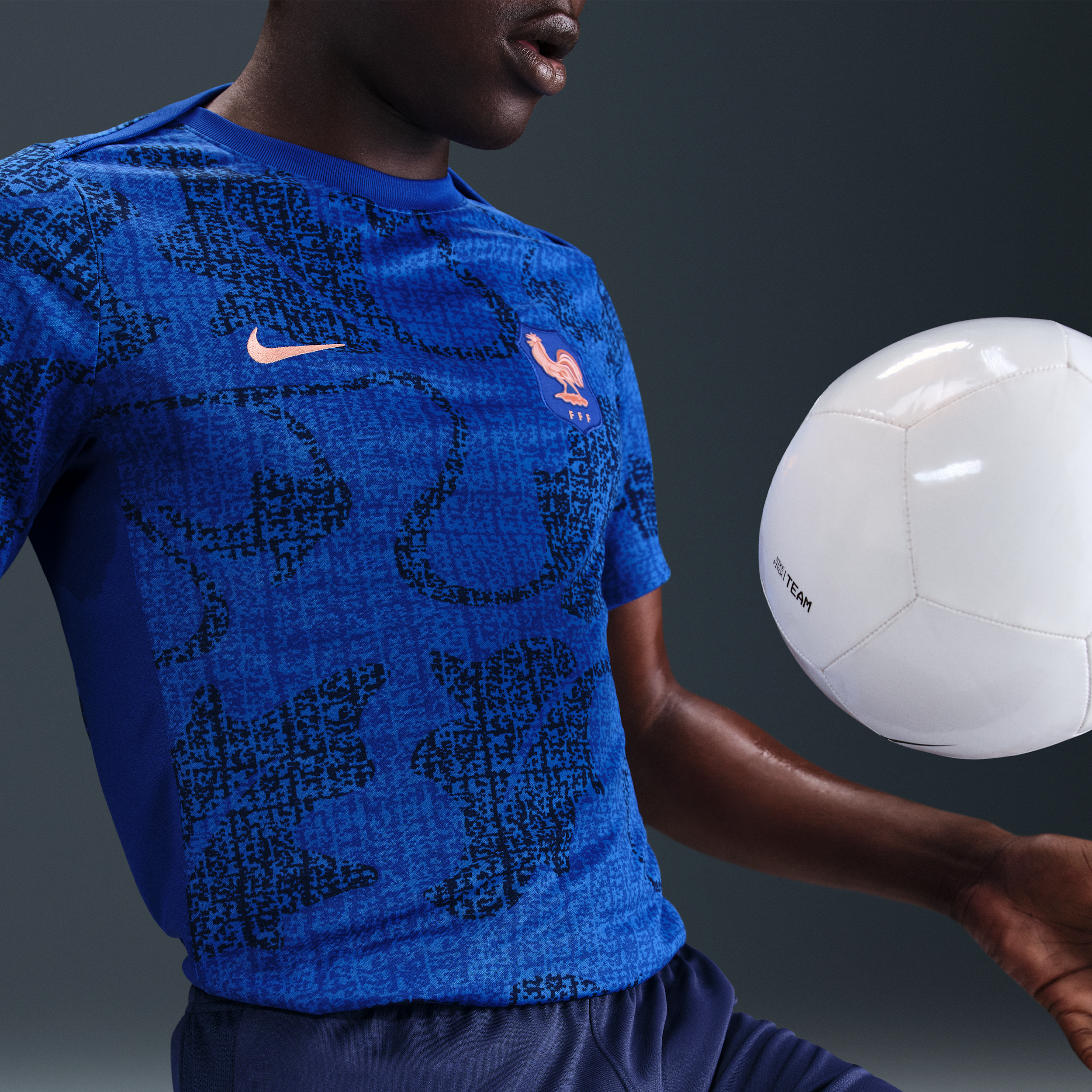 Thumbnail - FFF Academy Pro Nike Dri-FIT Pre-Match Kurzarm-Fußballoberteil (Herren) - Blau