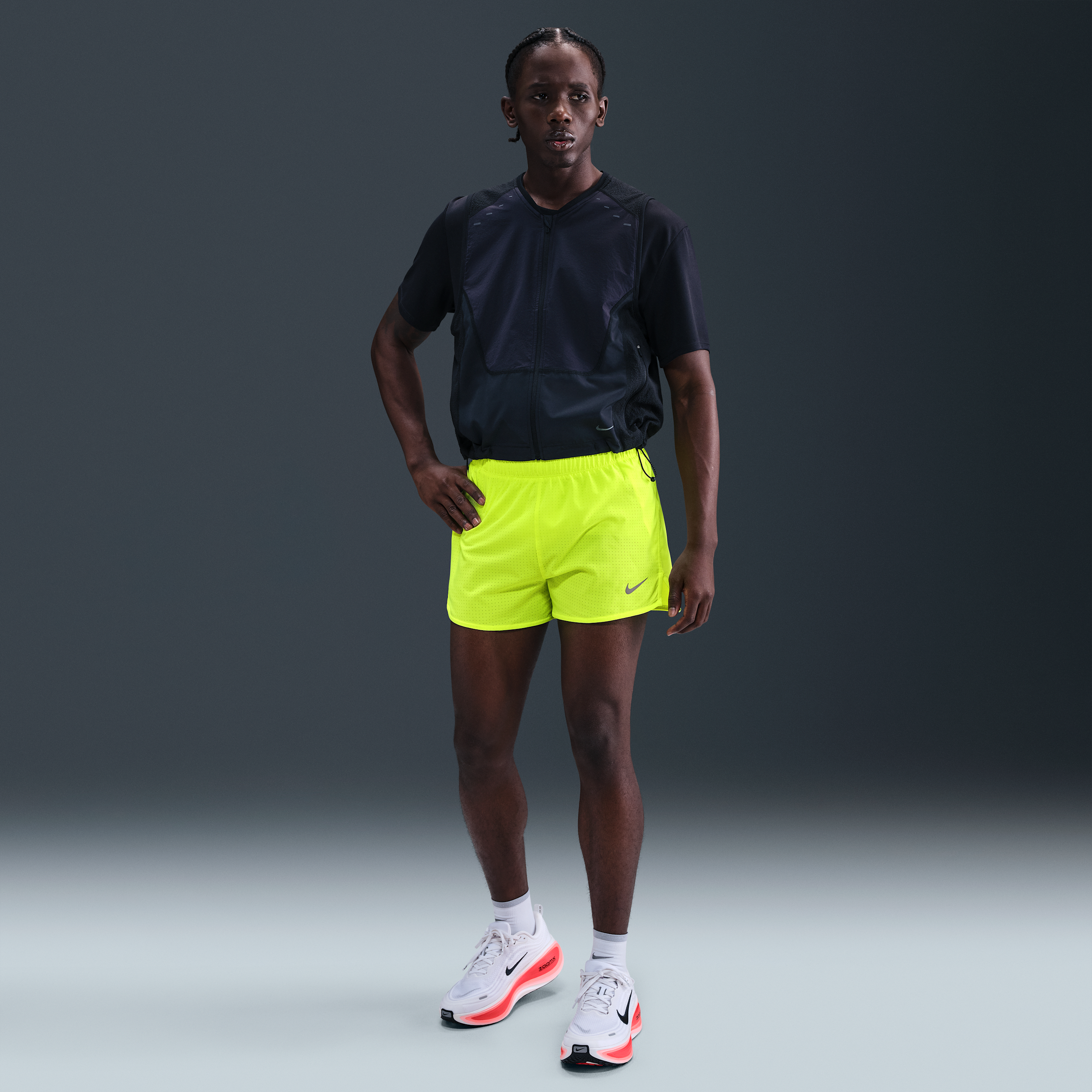 Thumbnail - Nike Fast Dri-FIT-Laufshorts mit Innenslip für Herren (ca. 7,6 cm) - Gelb