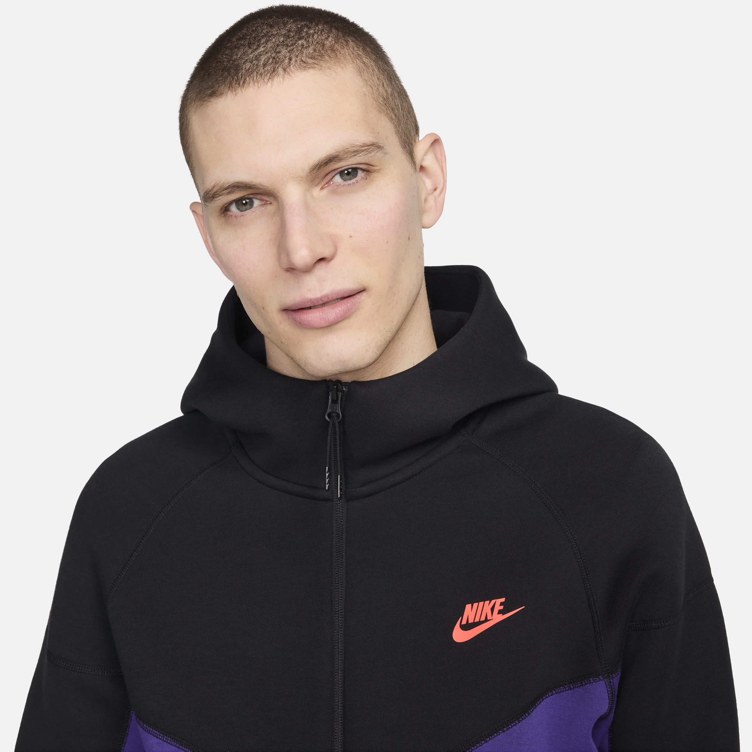 Nike Sportswear Tech Fleece Windrunner Hoodie met rits voor heren Paars