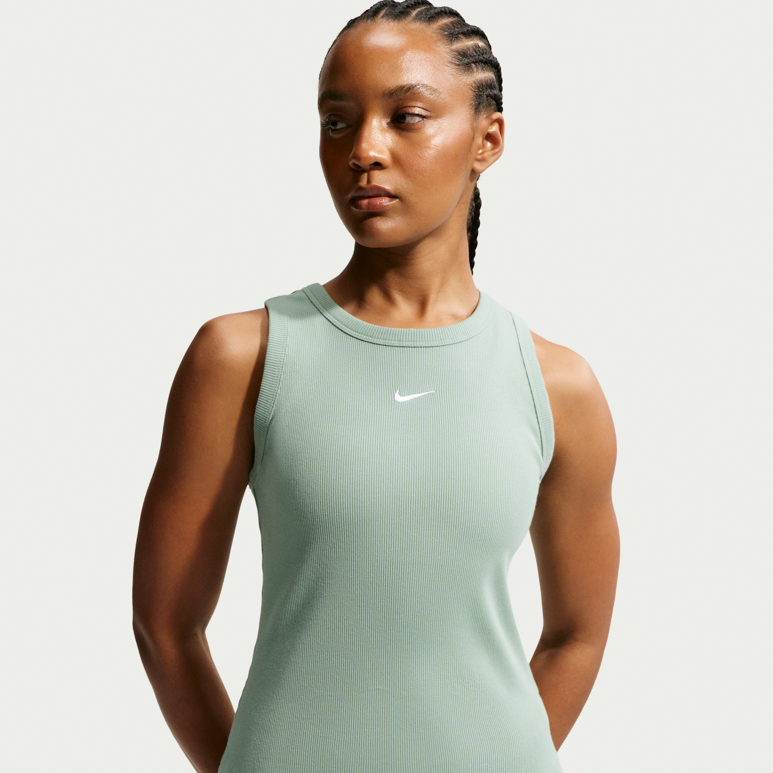 Canotta aderente a costine Nike – Donna - Verde