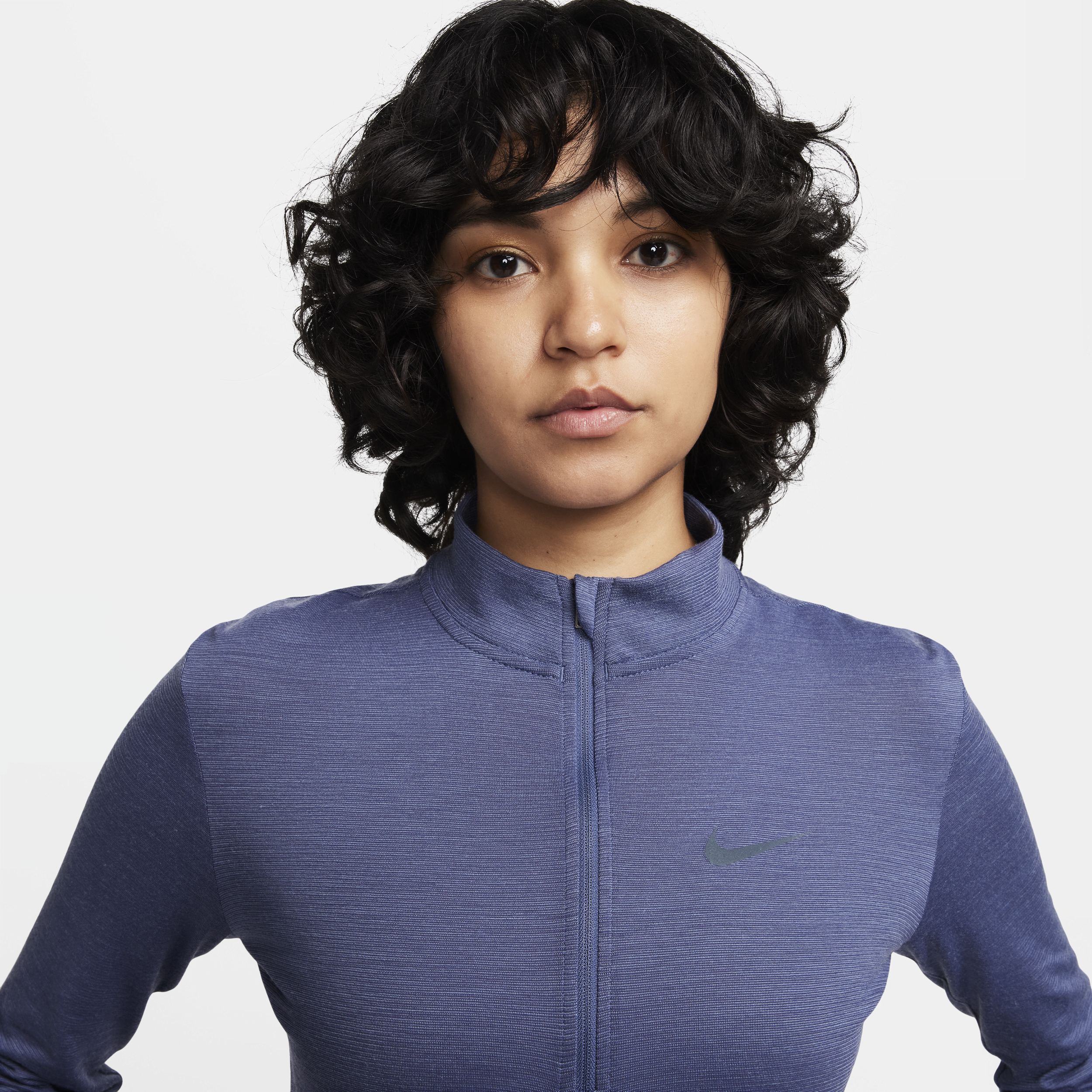 Nike Dri-FIT Swift hardlooptop van wol met lange mouwen voor dames Blauw