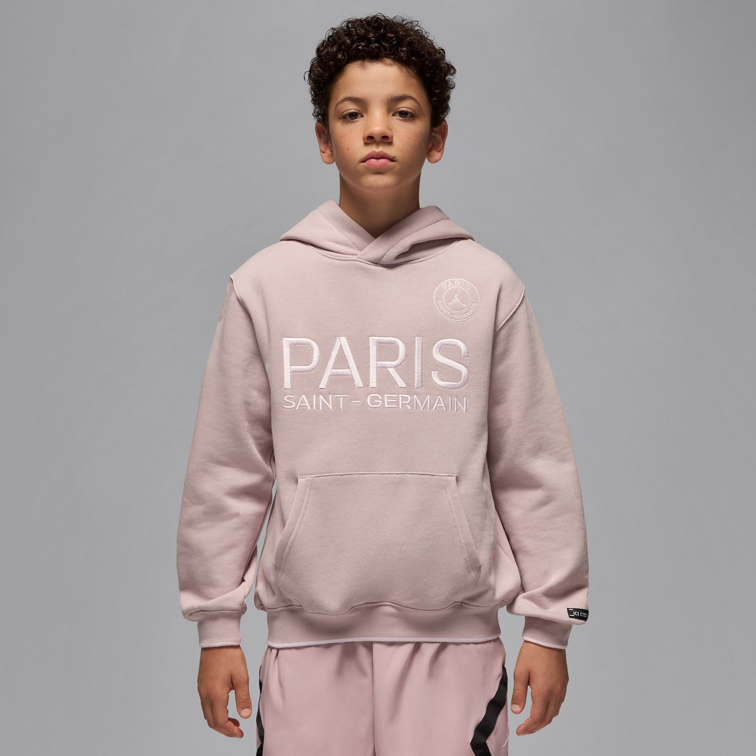 Felpa pullover Statement in fleece con cappuccio Jordan Paris Saint-Germain – Ragazzo/a - Rosa