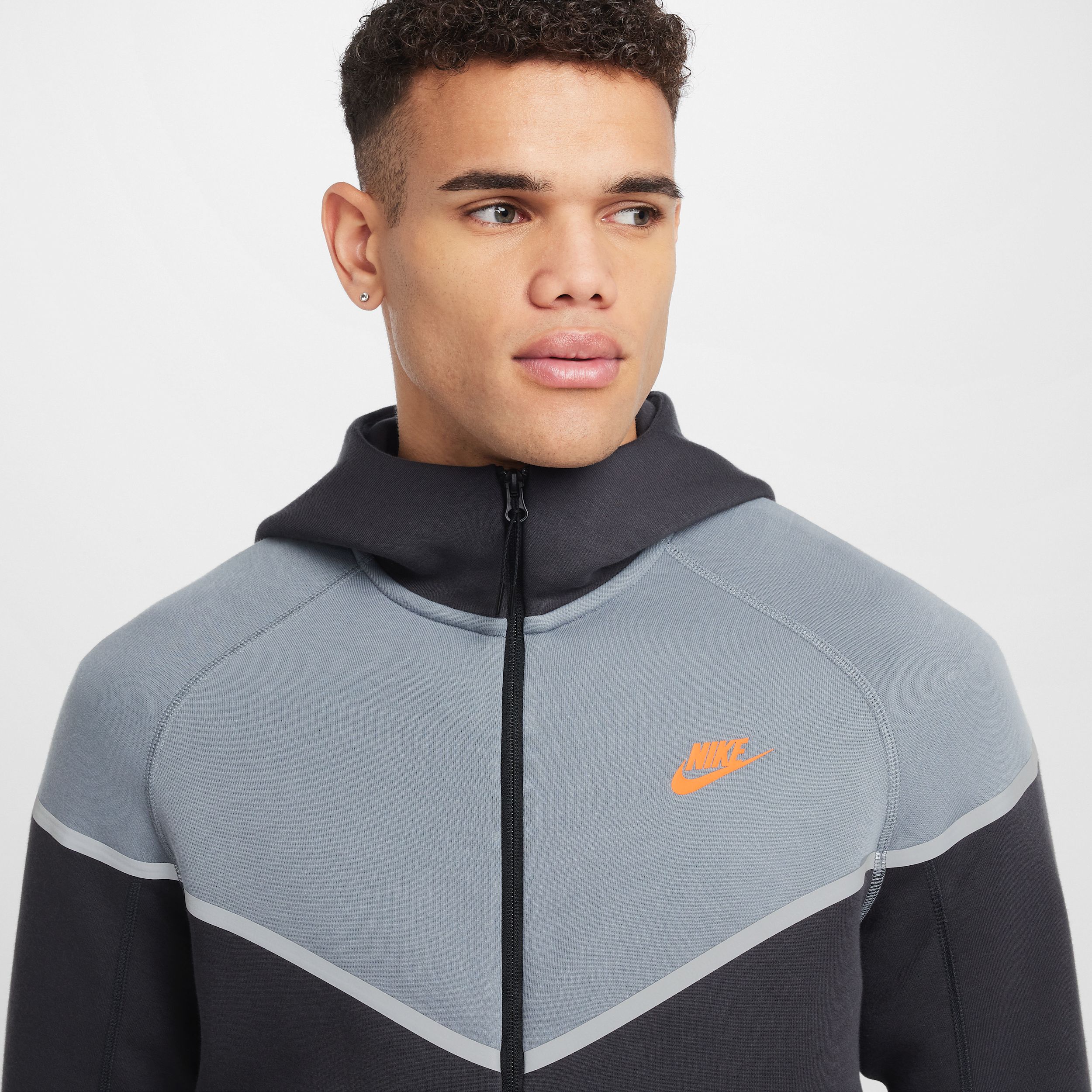 Veste à zip en Fleece Nike Tech Windrunner pour homme - Gris