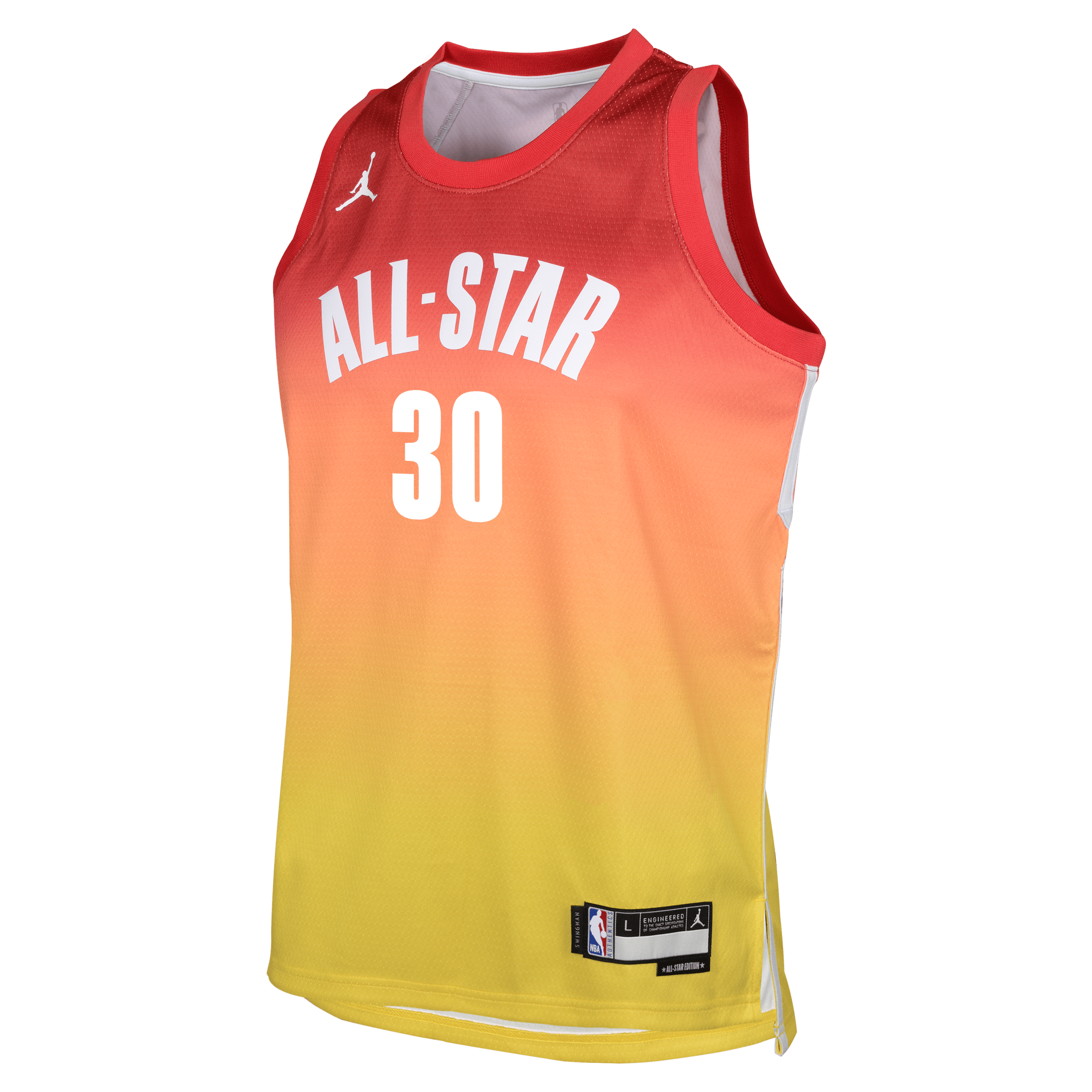 Jordan Stephen Curry Golden State Warriors 2023 All-Star Edition Swingman NBA-jersey met Dri-FIT voor jongens Rood