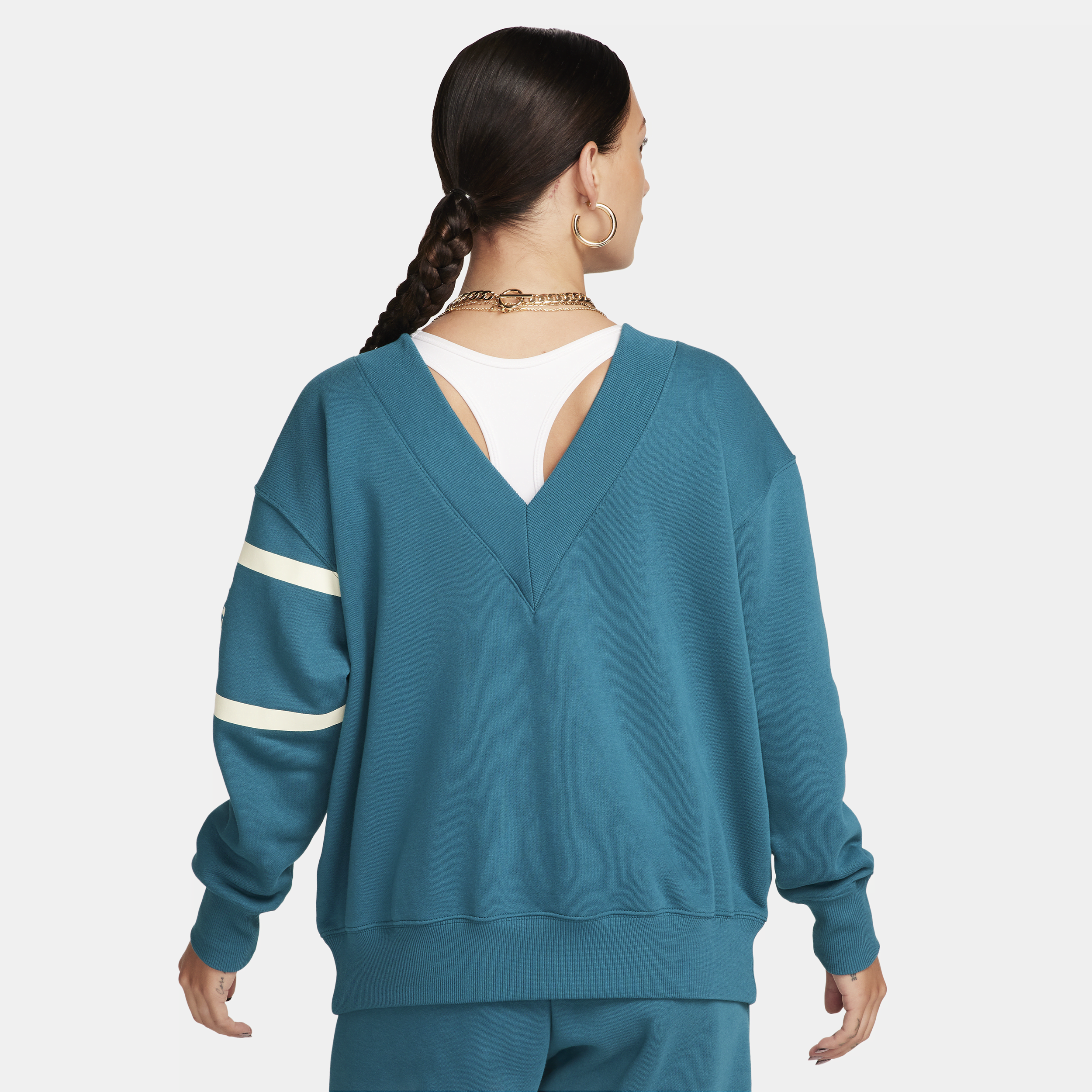 Nike Sportswear Phoenix Fleece sweatshirt met V-hals voor dames Groen