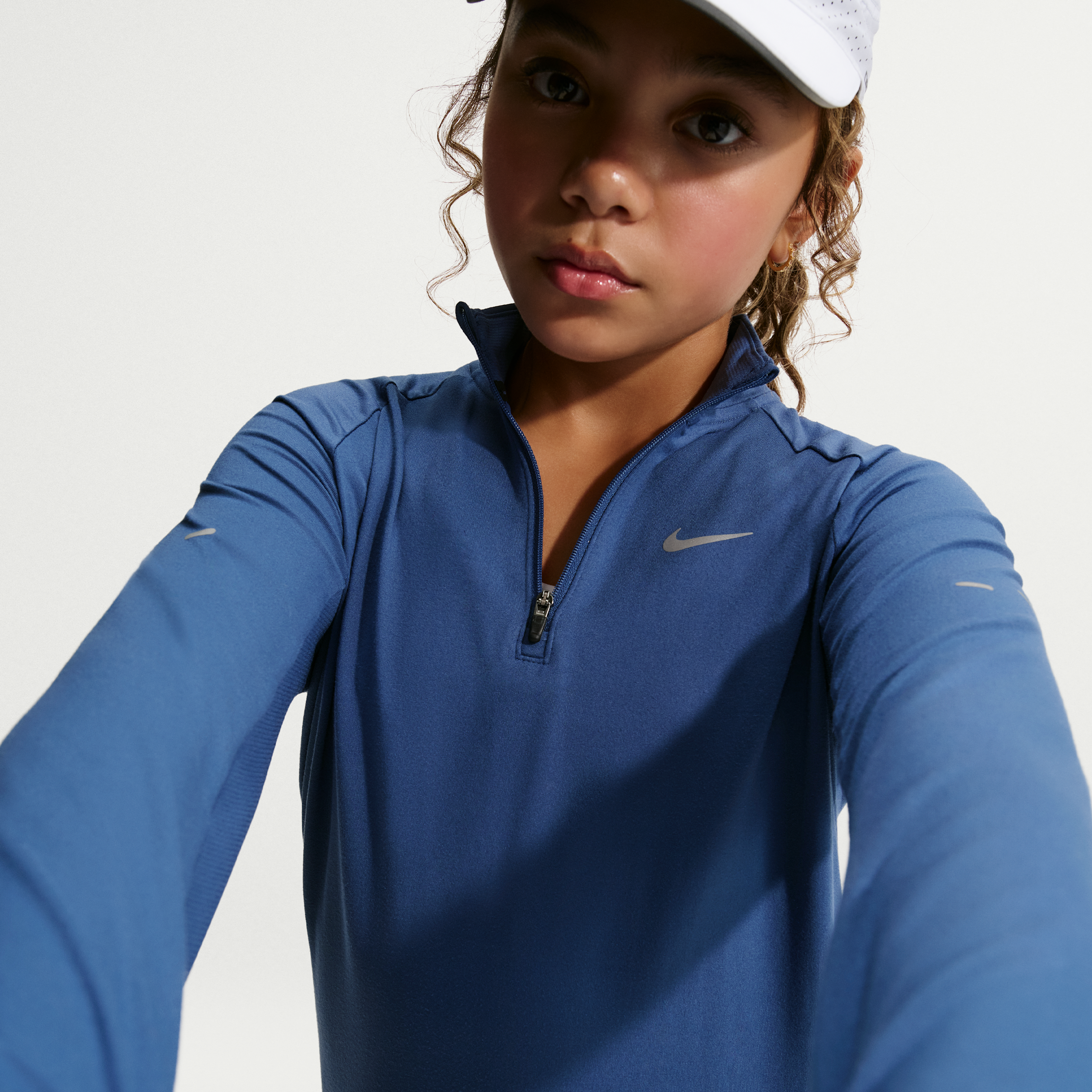 Thumbnail - Nike Stride Dri-FIT-Oberteil mit Halbreißverschluss (Kinder) - Blau