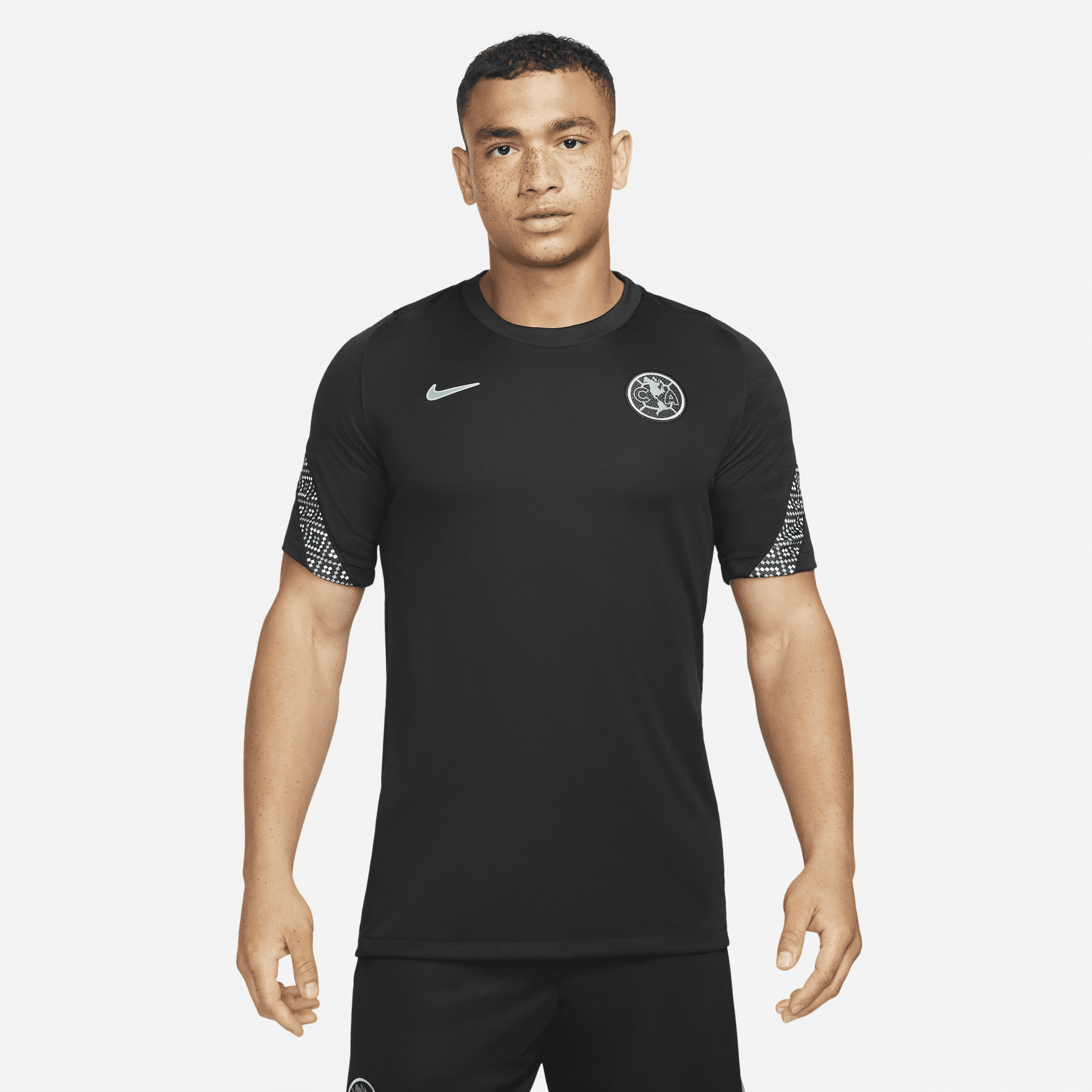 Camisola de futebol de manga curta Nike Dri-FIT Strike Club América para homem - Preto