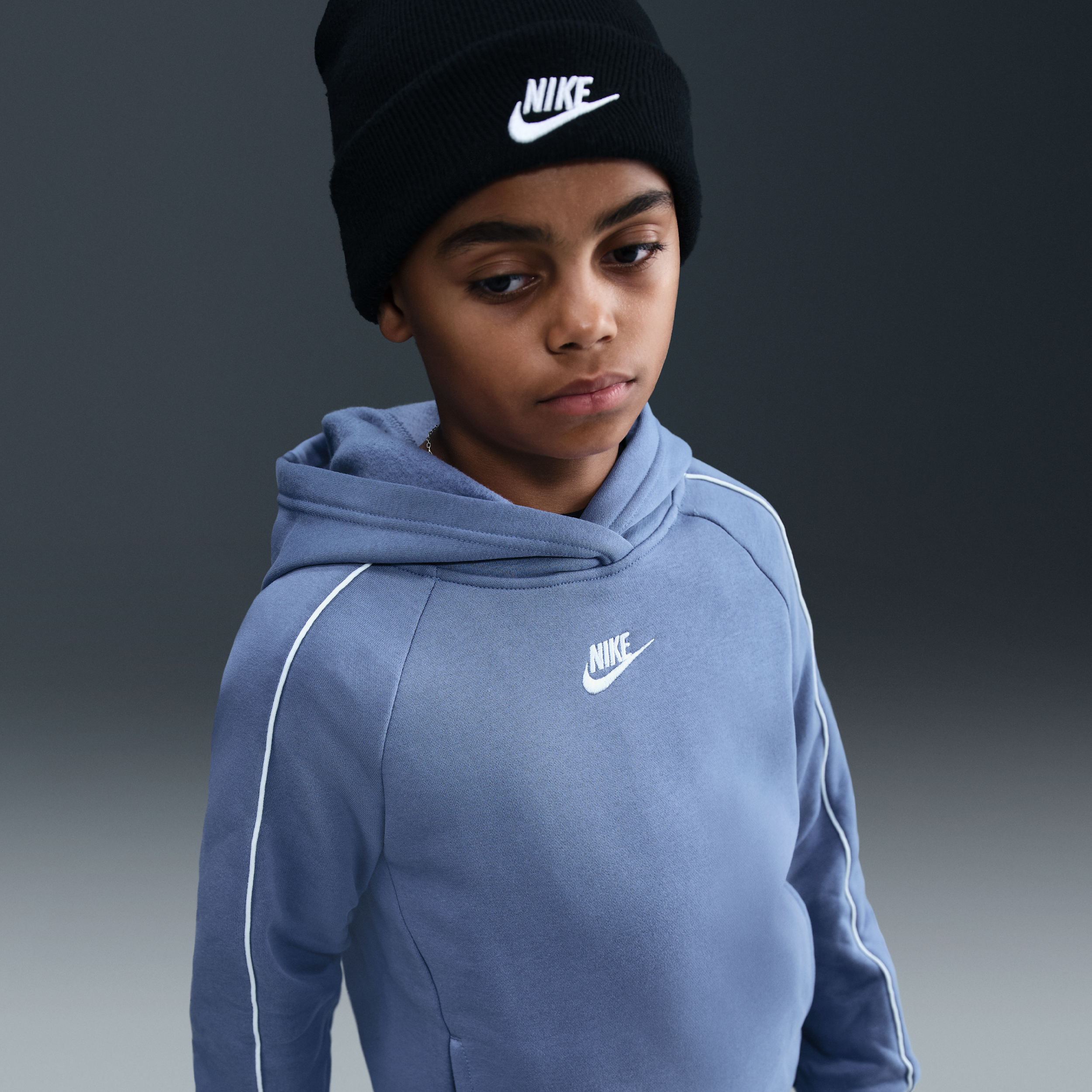 Thumbnail - Nike Club Fleece Trainingsanzug mit Kapuze (ältere Kinder) - Blau